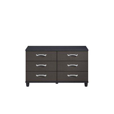 Juno Textured Black & graphite 6 Drawer Chest of drawers (H)710mm (W)1200mm (D)420mm