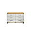 Juno Textured White oak effect 6 Drawer Chest of drawers (H)710mm (W)1200mm (D)420mm