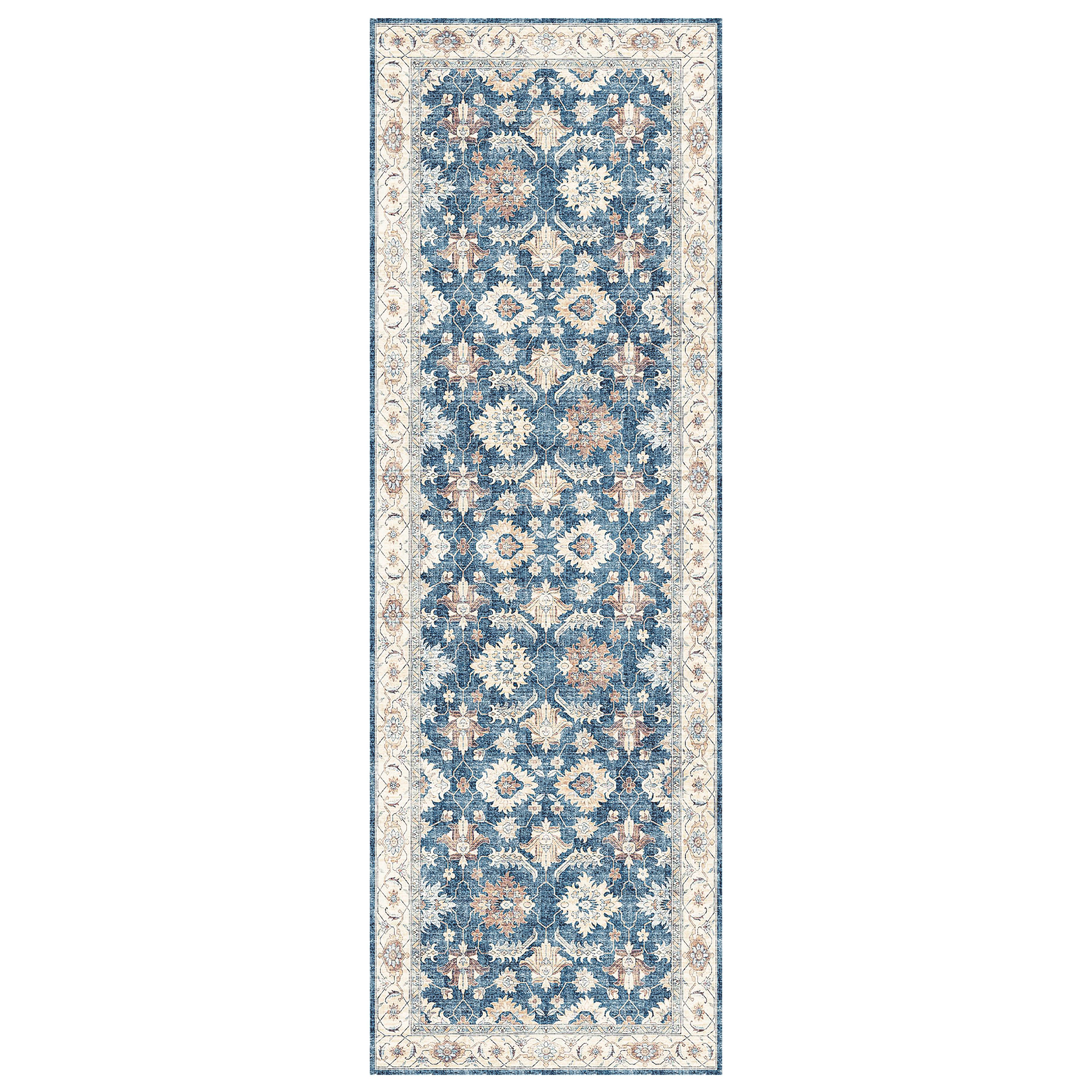 Jurdar Blue Traditional Medium Runner, (L)180cm x (W)60cm