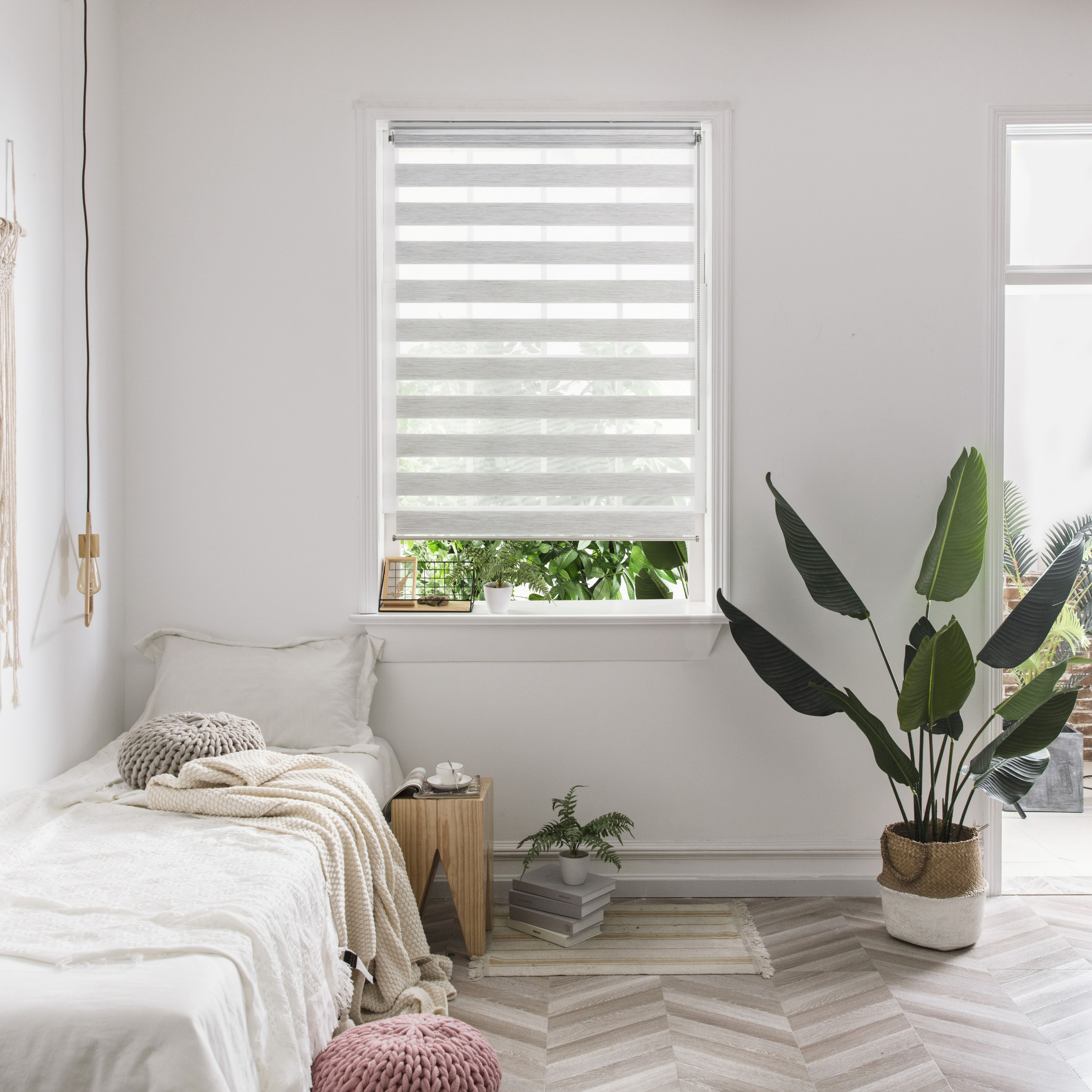 Kala Corded Grey Striped Day & night Roller Blind (W)60cm (L)180cm - 8
