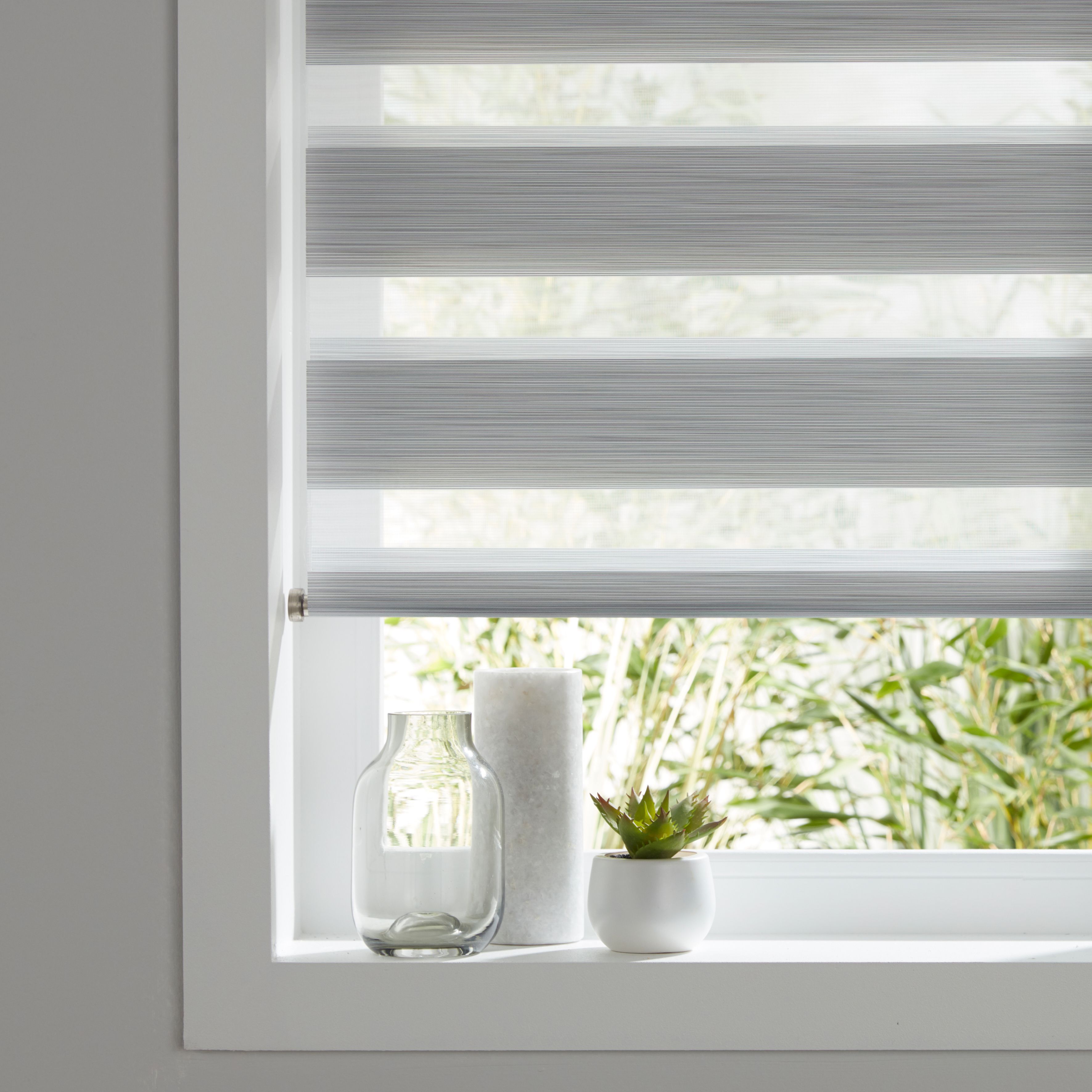 Kala Corded Grey Striped Day & night Roller Blind (W)60cm (L)240cm