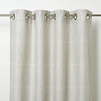 Kalay Beige Geometric Unlined Eyelet Curtain (W)167cm (L)183cm, Single