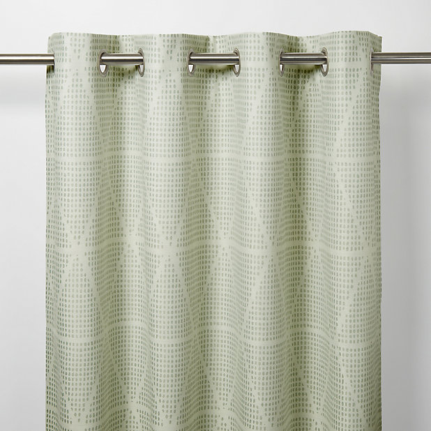 Kalay Light Green Geometric Unlined, Grey And Green Curtains
