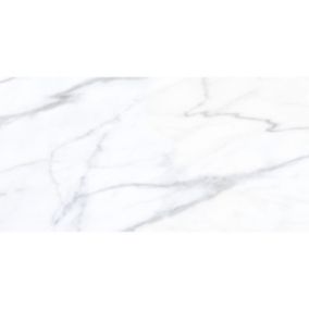 Kale Nora white Matt Marble effect Ceramic Indoor Wall & floor Tile, Pack of 6, (L)600mm (W)300mm