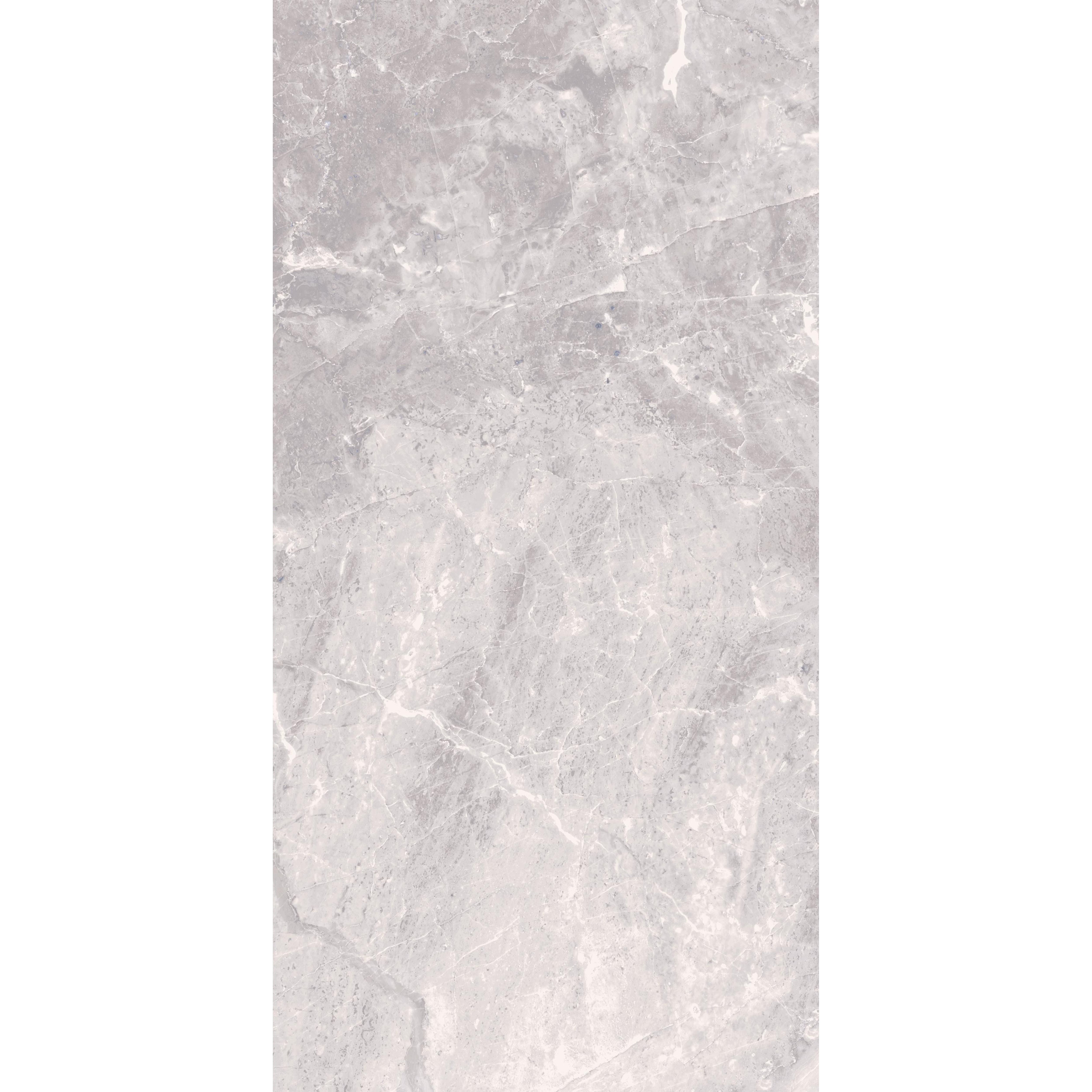 Kale Rockwell Grey Gloss Marble effect Ceramic Indoor Wall tile, Pack of 6, (L)600mm (W)300mm