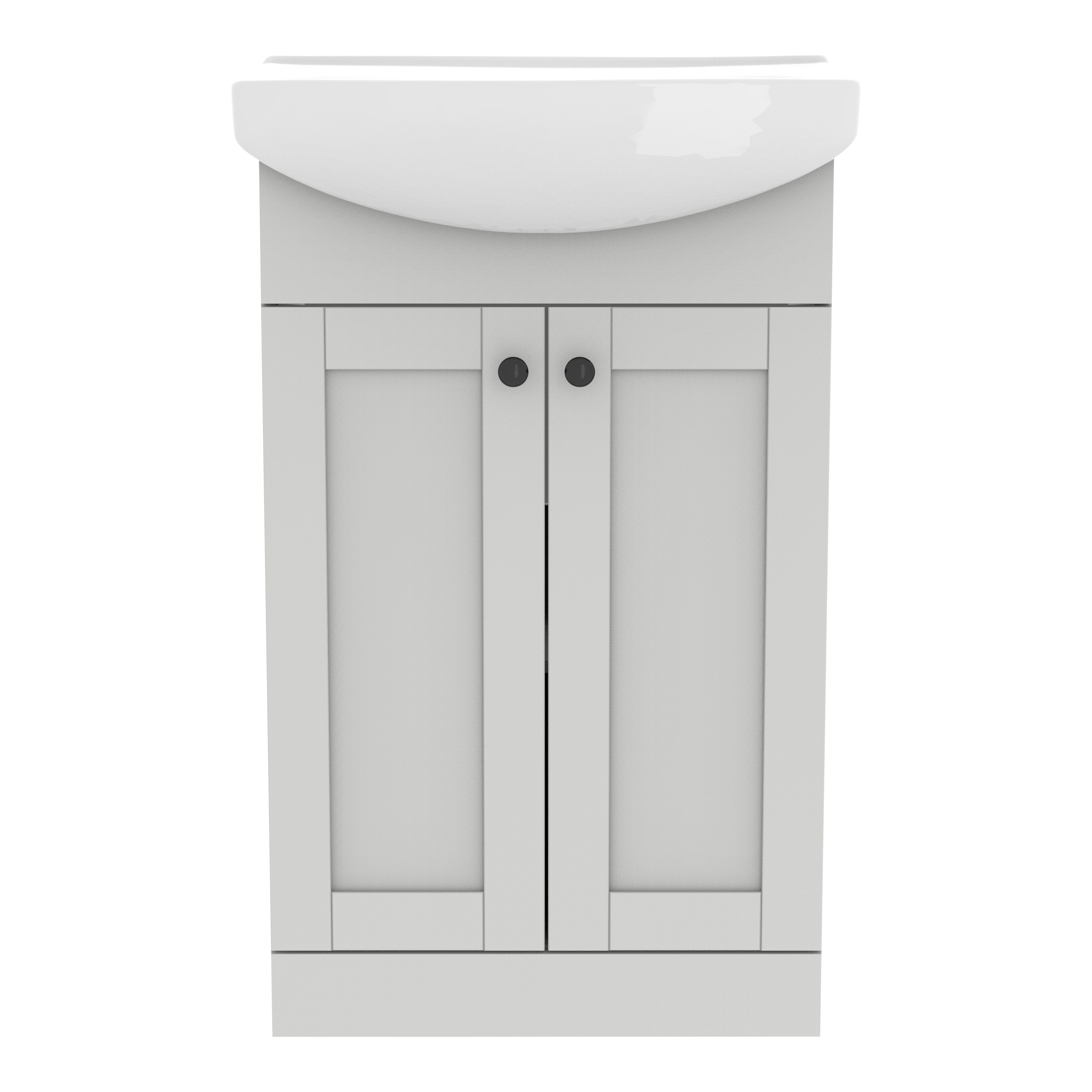 Kalena Matt Dove grey Freestanding Vanity unit & basin set (W)550mm (H)874mm