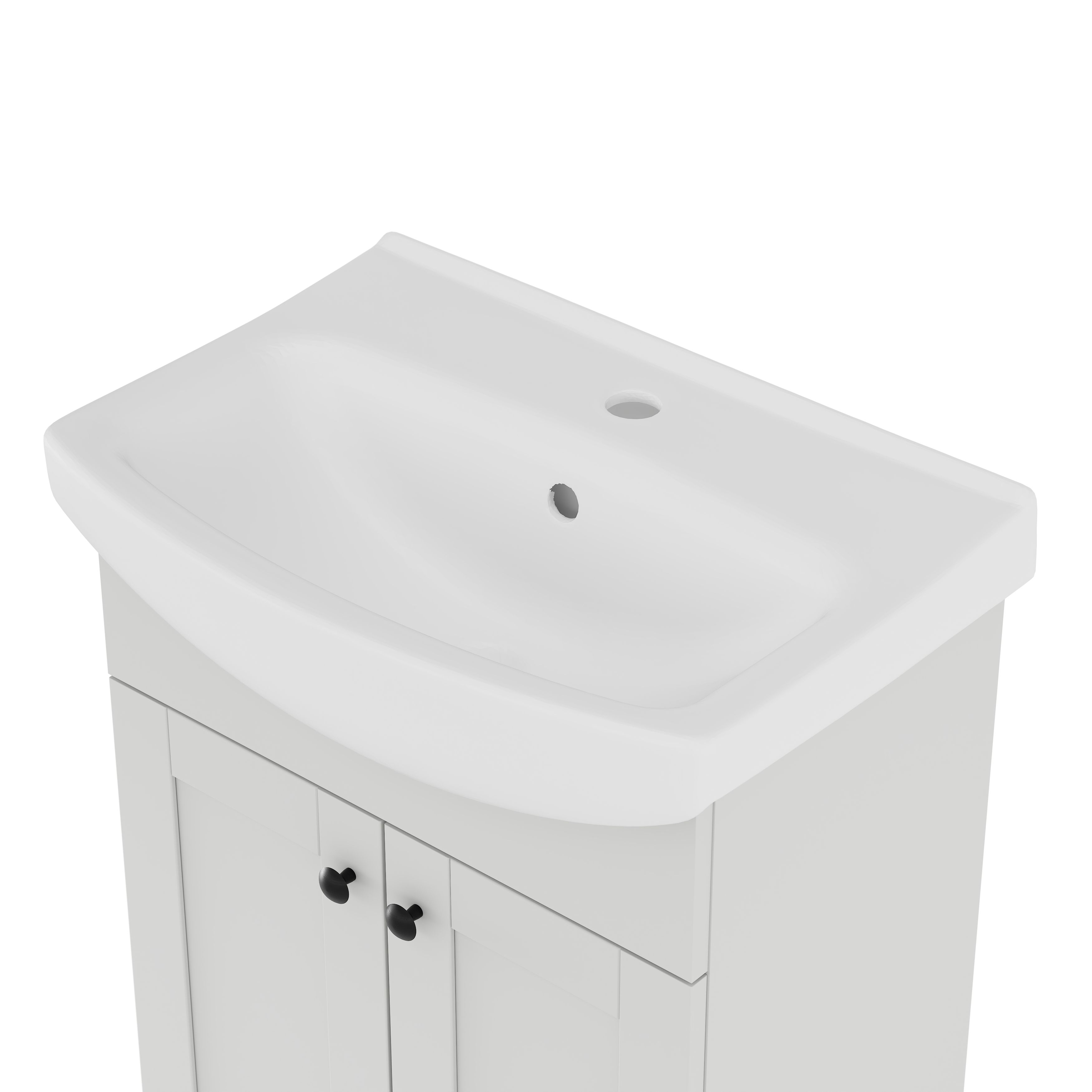 Kalena Matt Dove grey Freestanding Vanity unit & basin set (W)550mm (H)874mm