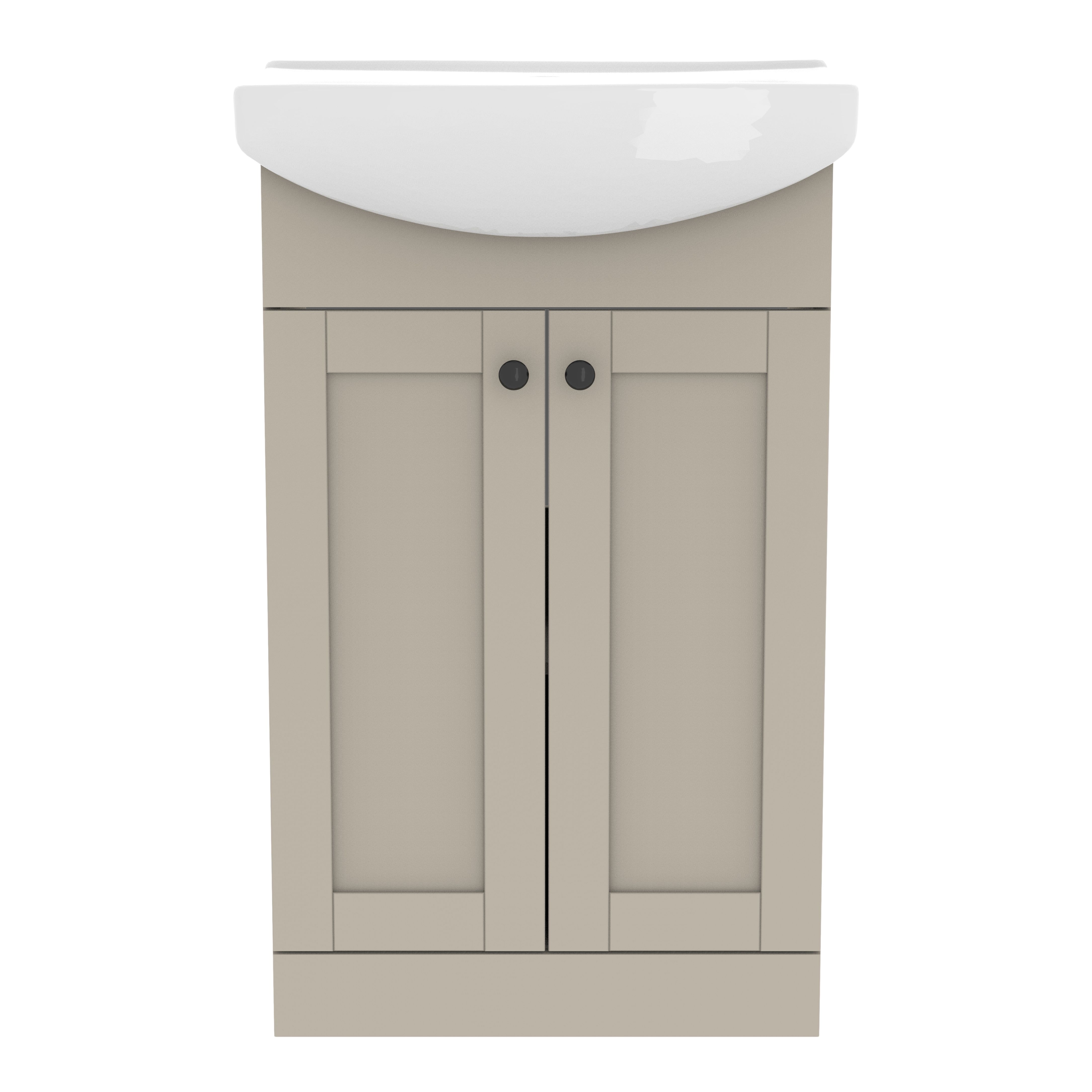 Kalena Matt Pebble Freestanding Vanity unit & basin set (W)550mm (H)874mm