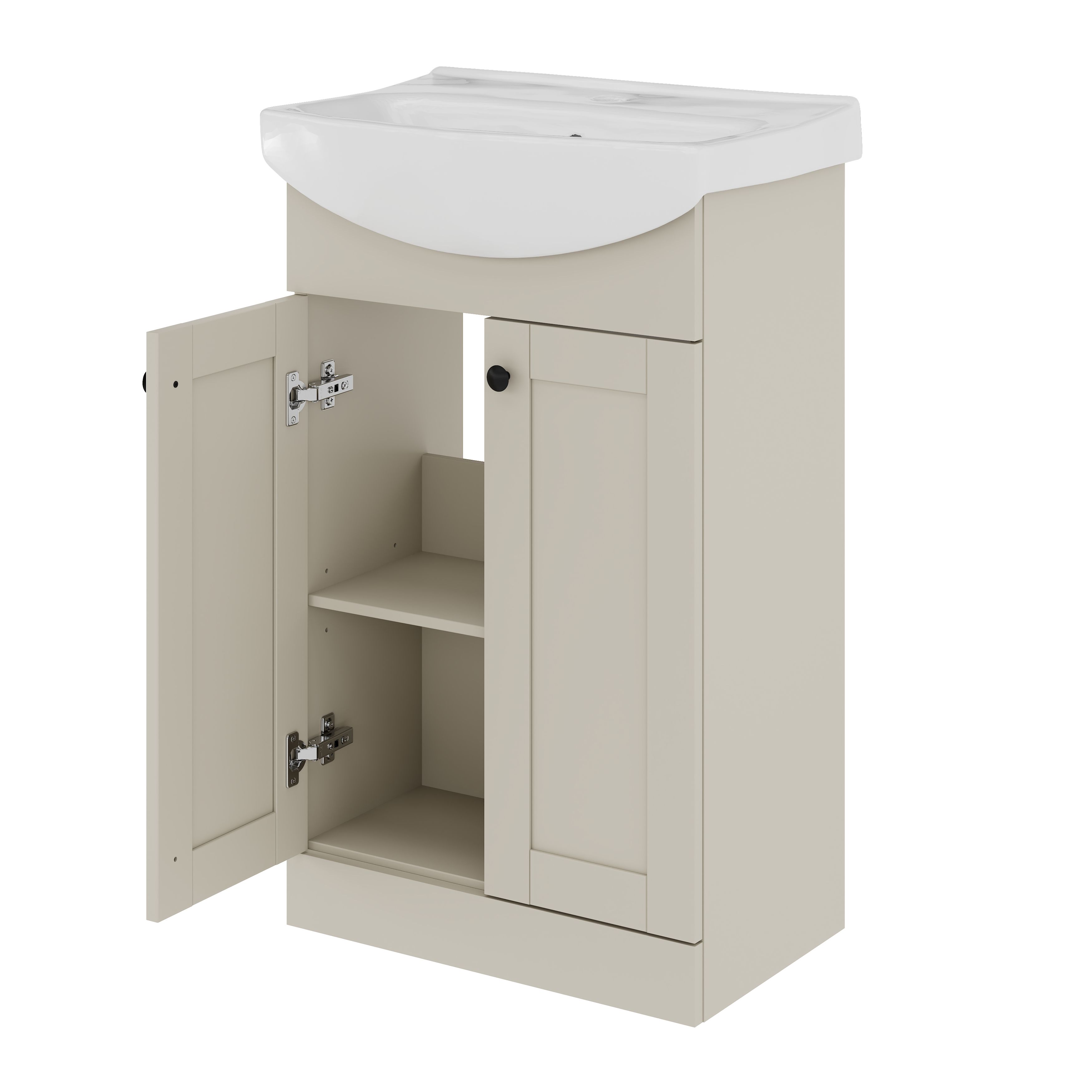 Kalena Matt Pebble Freestanding Vanity unit & basin set (W)550mm (H)874mm