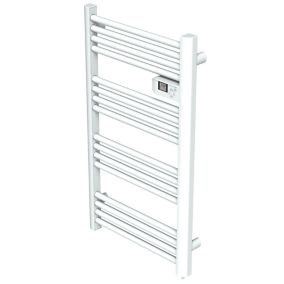 Kandor White Electric Towel warmer (W)550mm x (H)980mm