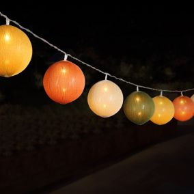 Kanor Cotton Ball Battery-powered Warm white 20 Integrated LED Outdoor String lights