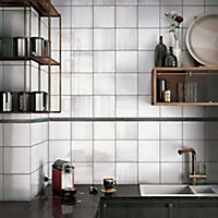Karat Black Flat Glass Border tile, (L)600mm (W)20mm