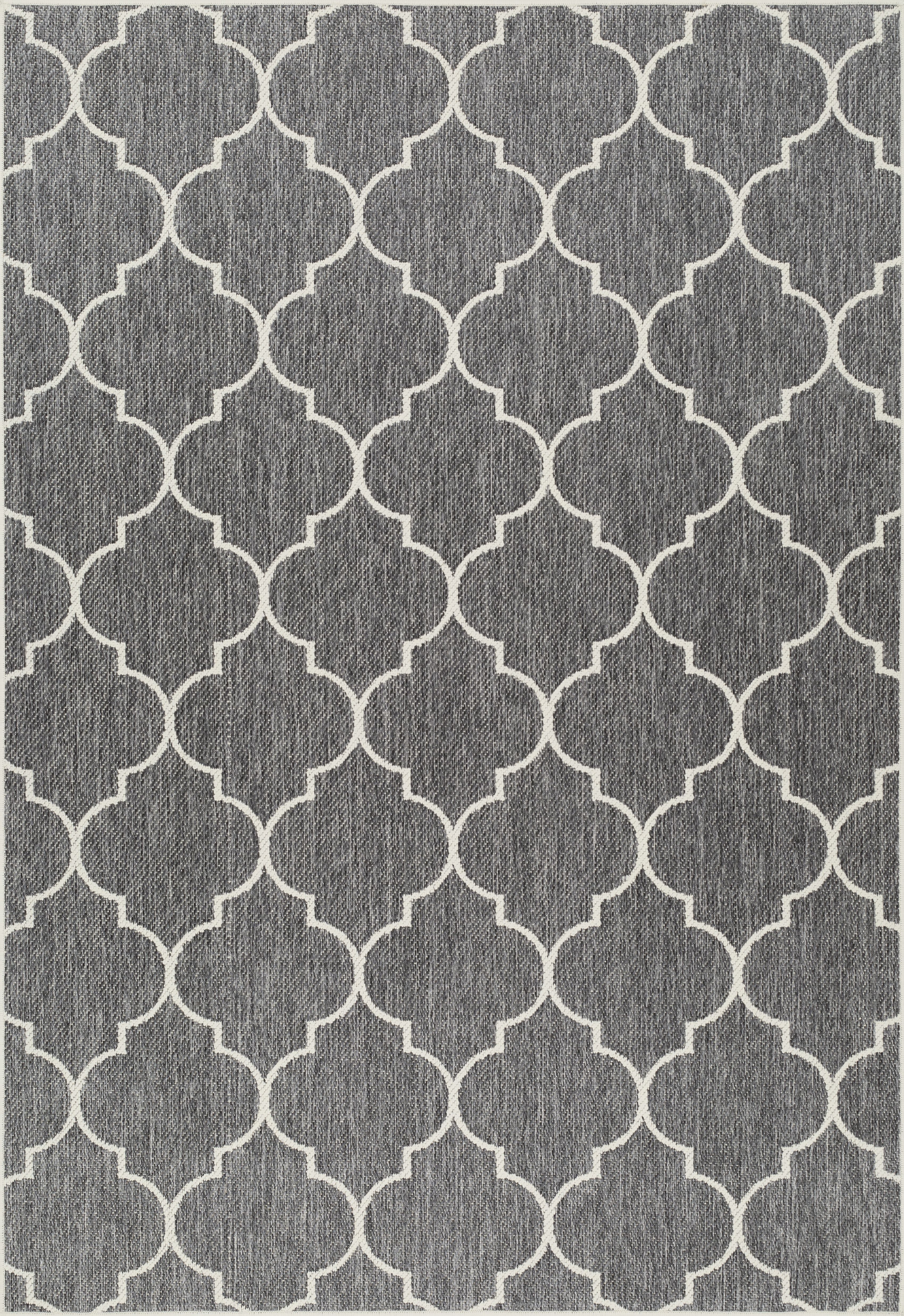 Kayla Geometric Grey & white Reversible Indoor & outdoor Rug 170cmx120cm DIY at B&Q
