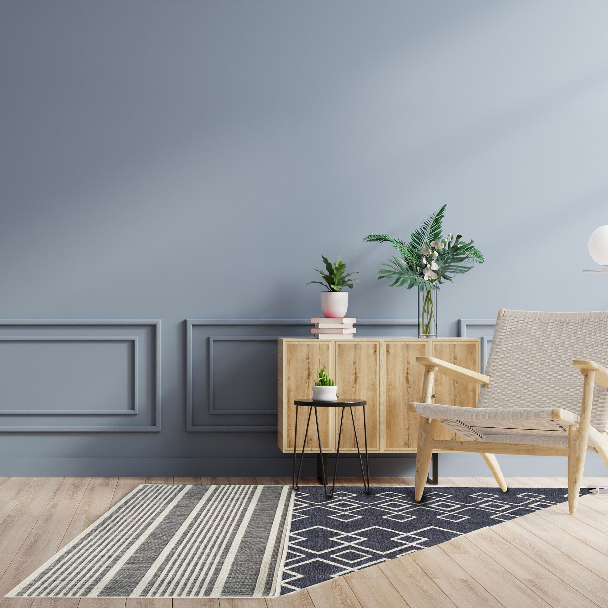 Kayla Grey & white Stripe & diamond Reversible Medium Indoor & outdoor Rug, (L)170cm x (W)120cm