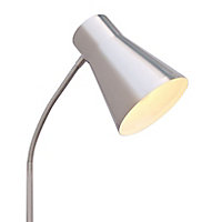 Keats Grey Nickel effect CFL Floor lamp
