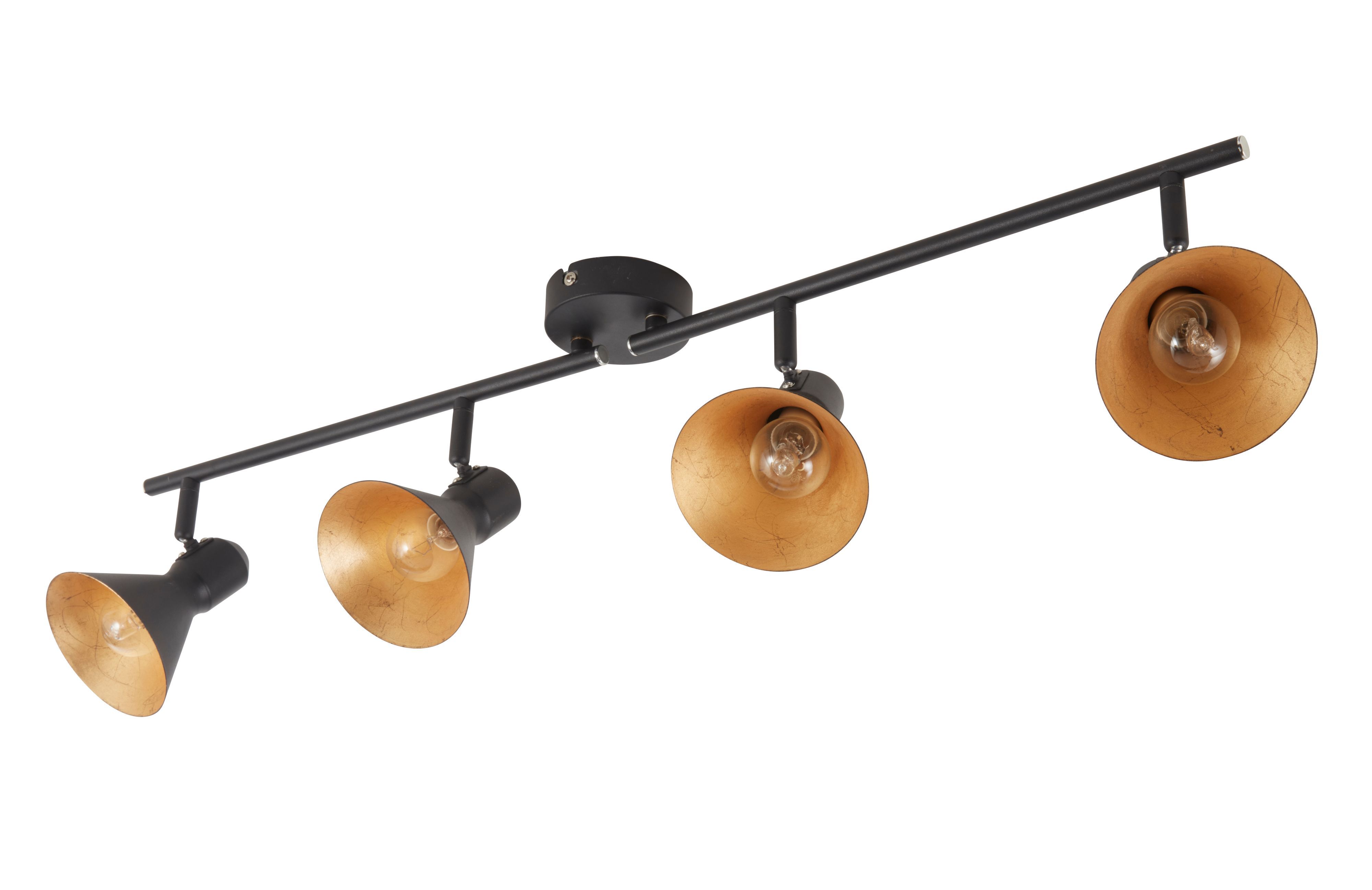 Kedros Matt Black Gold effect 4 Light Spotlight
