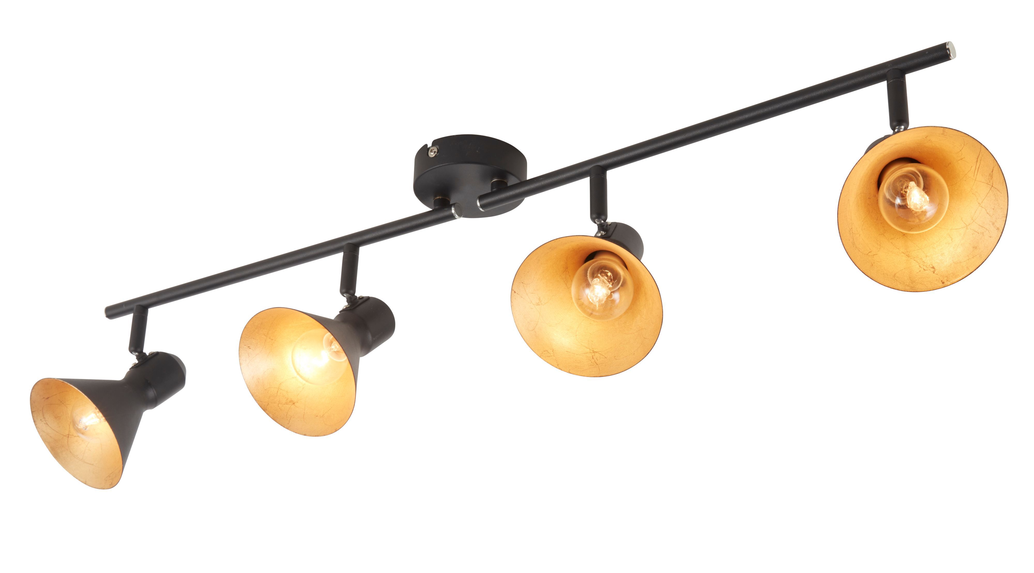 Kedros Matt Black Gold effect 4 Light Spotlight