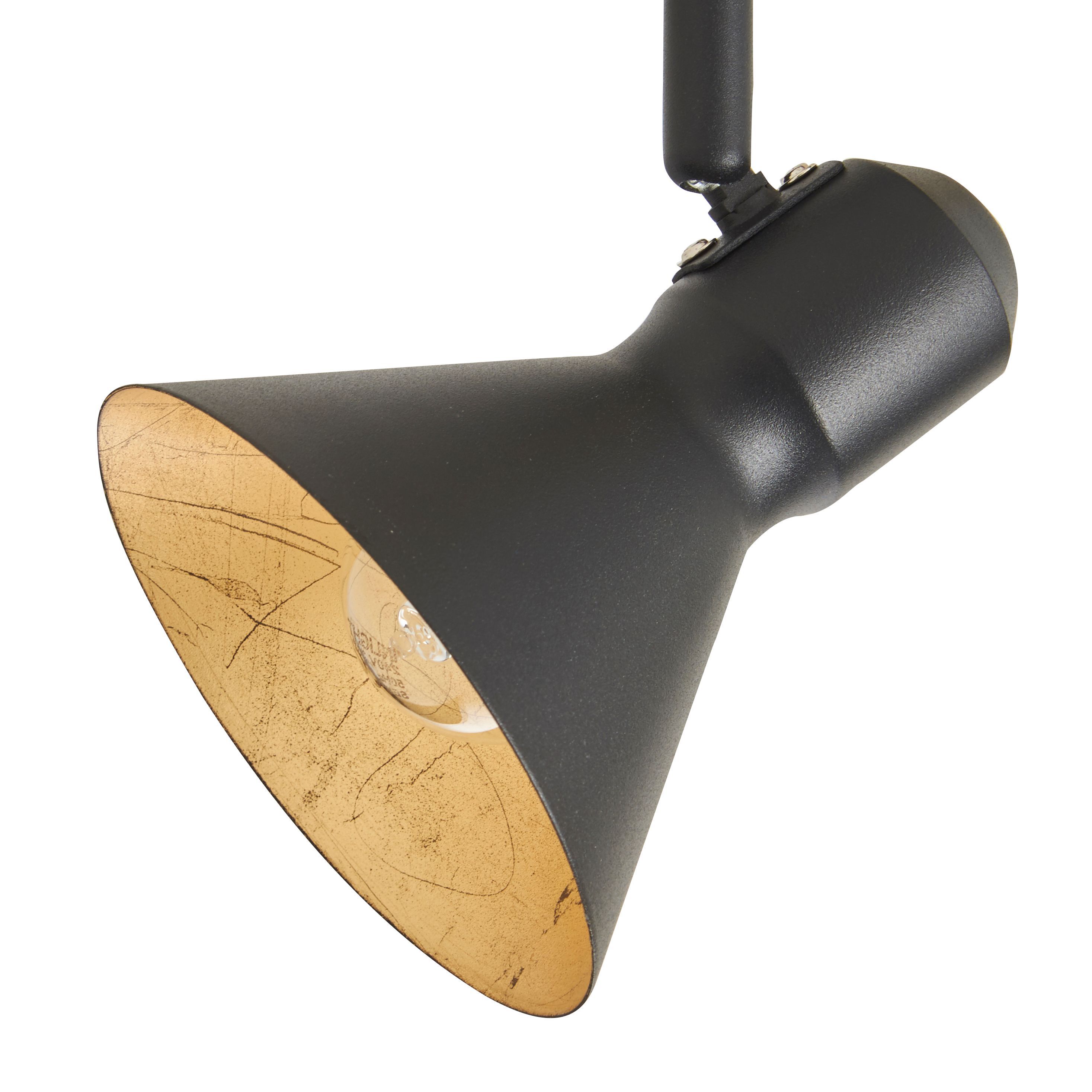 Kedros Matt Black Gold effect 4 Light Spotlight