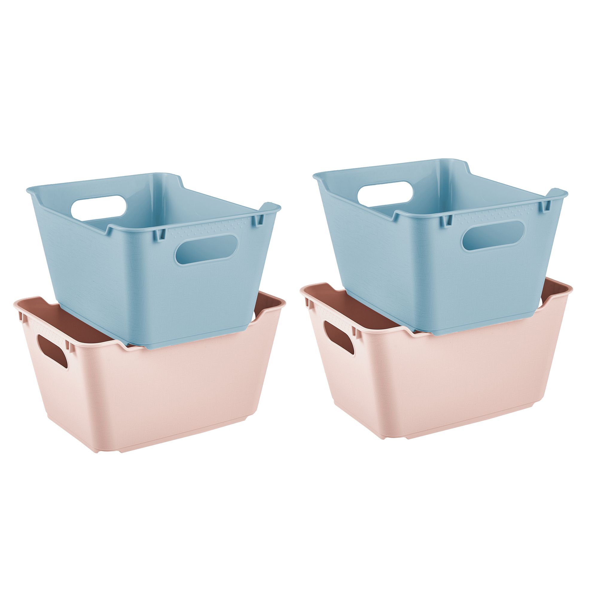 Keeeper Lotta Pink & blue Plastic Narrow Stackable Storage basket (H ...