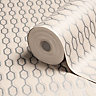 Kelly Hoppen Hicks Taupe Metallic effect Geometric Smooth Wallpaper