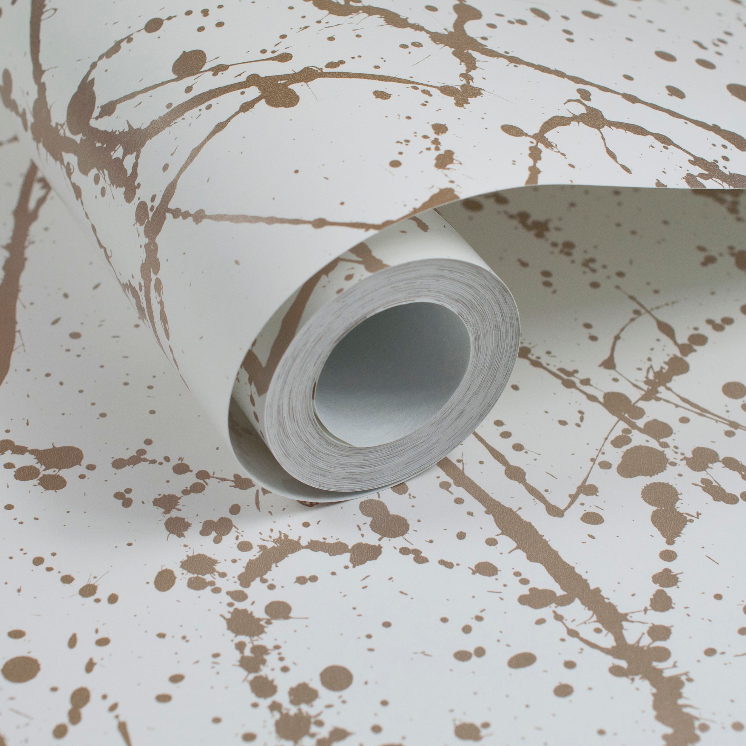 Kelly Hoppen Metallic effect Paint splatter Smooth Wallpaper