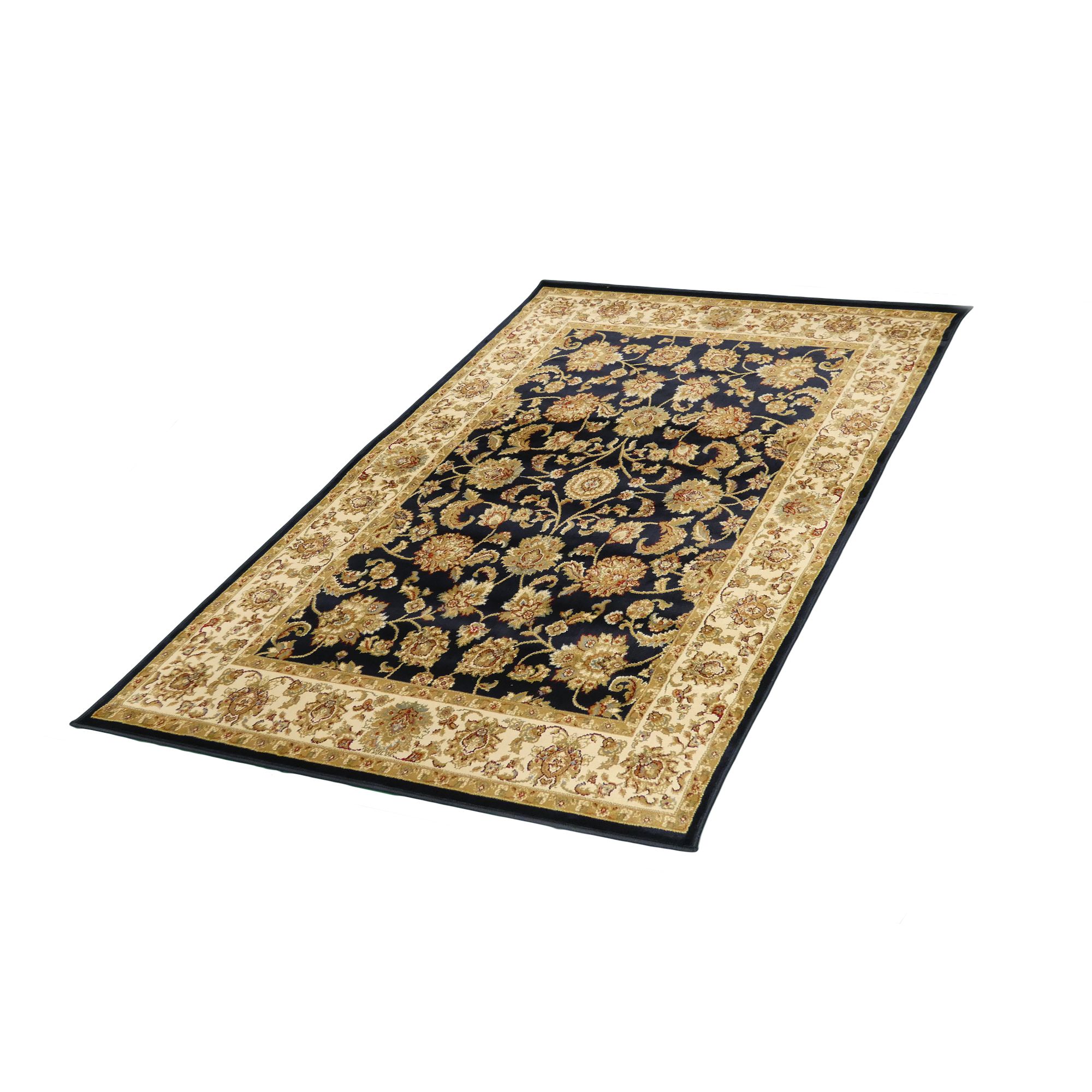 Kendra Navy Traditional Medium Rug, (L)170cm x (W)120cm