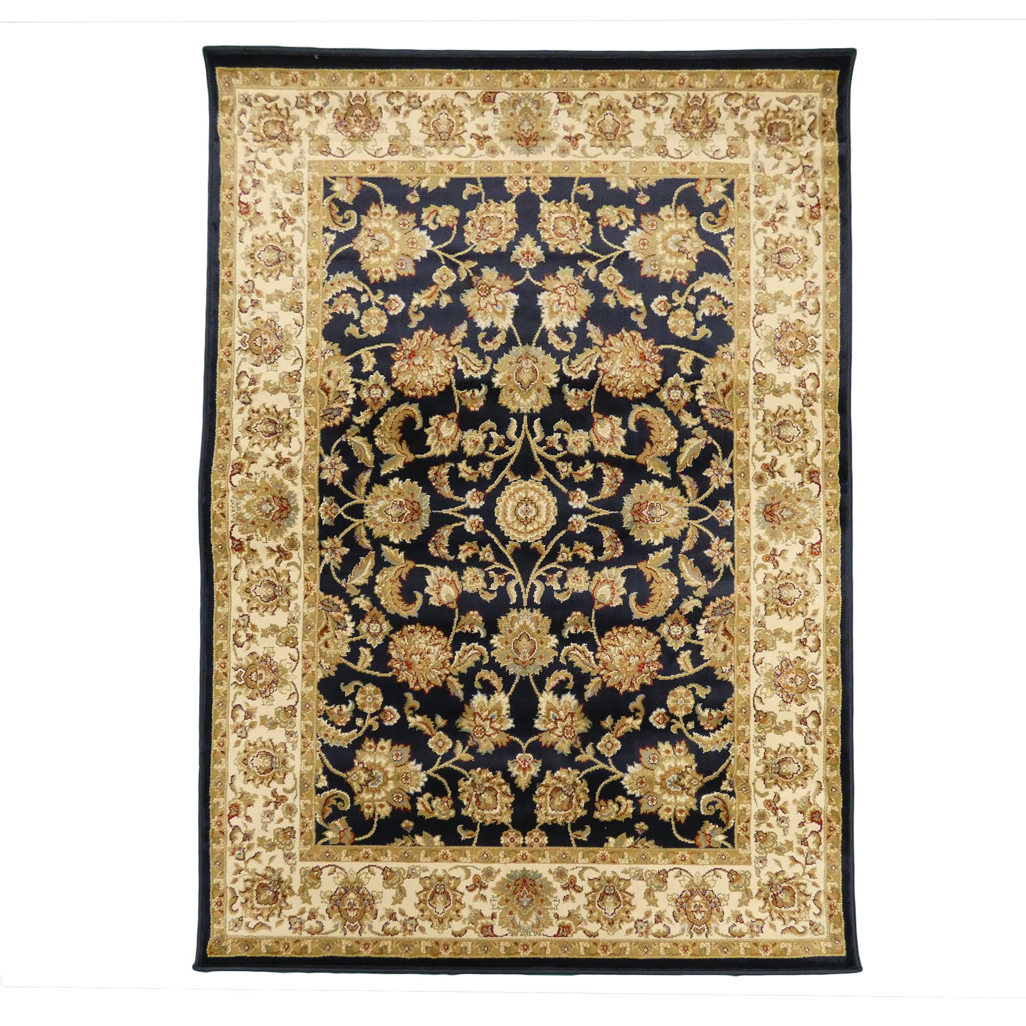 Kendra Navy Traditional Medium Rug, (L)170cm x (W)120cm