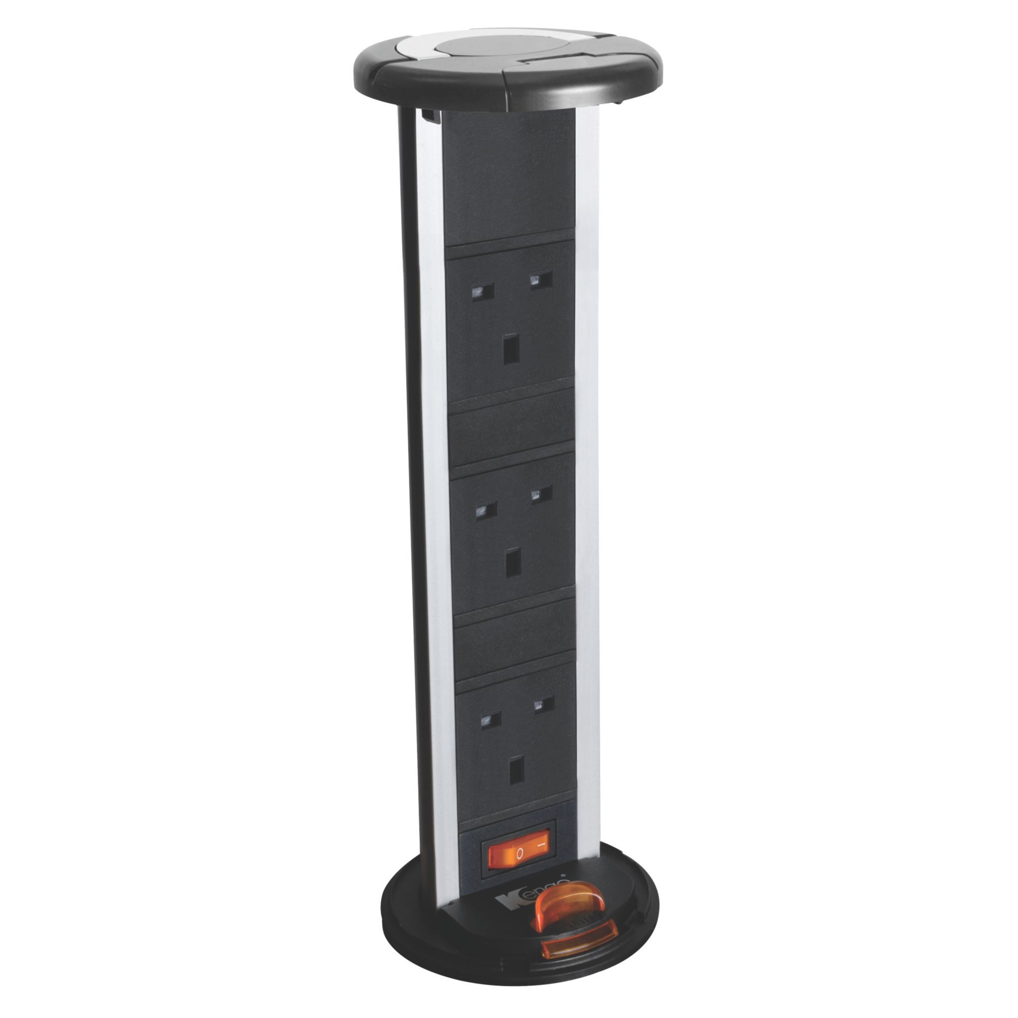 Kengo 13A Black Inset desktop socket