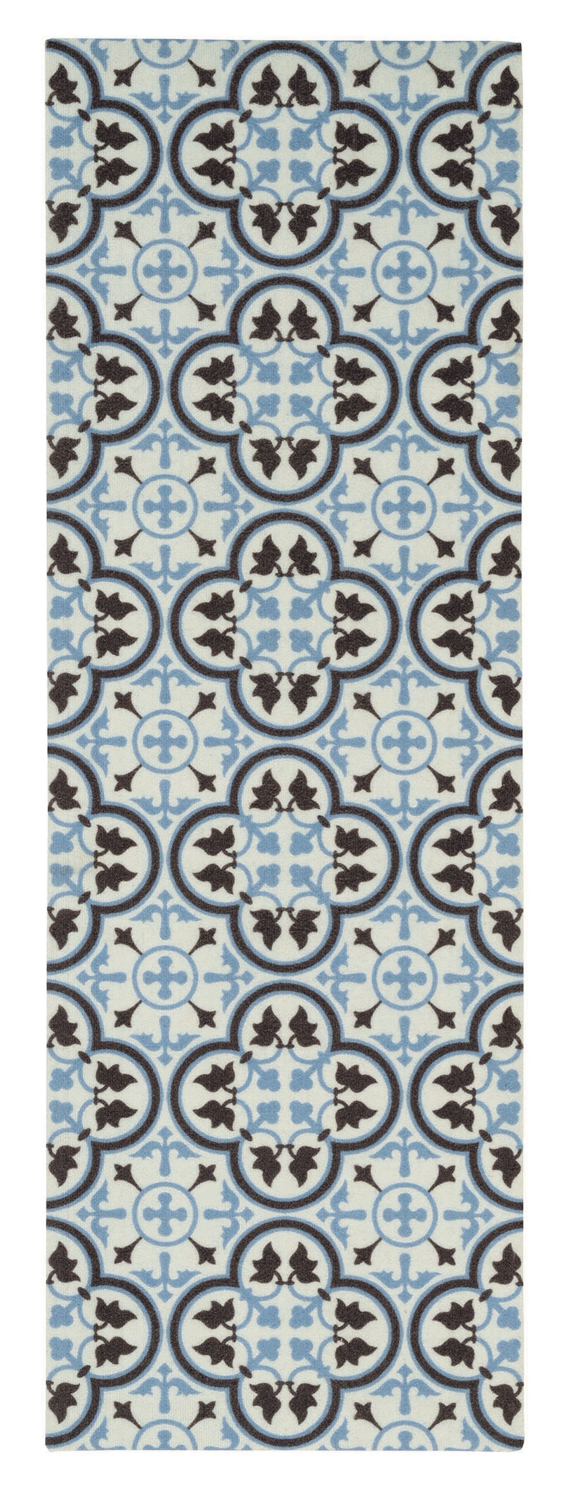 Kensington Blue Tile design Heavy duty Mat, 150cm x 50cm