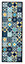 Kensington Teal Tile design Heavy duty Mat, 150cm x 50cm