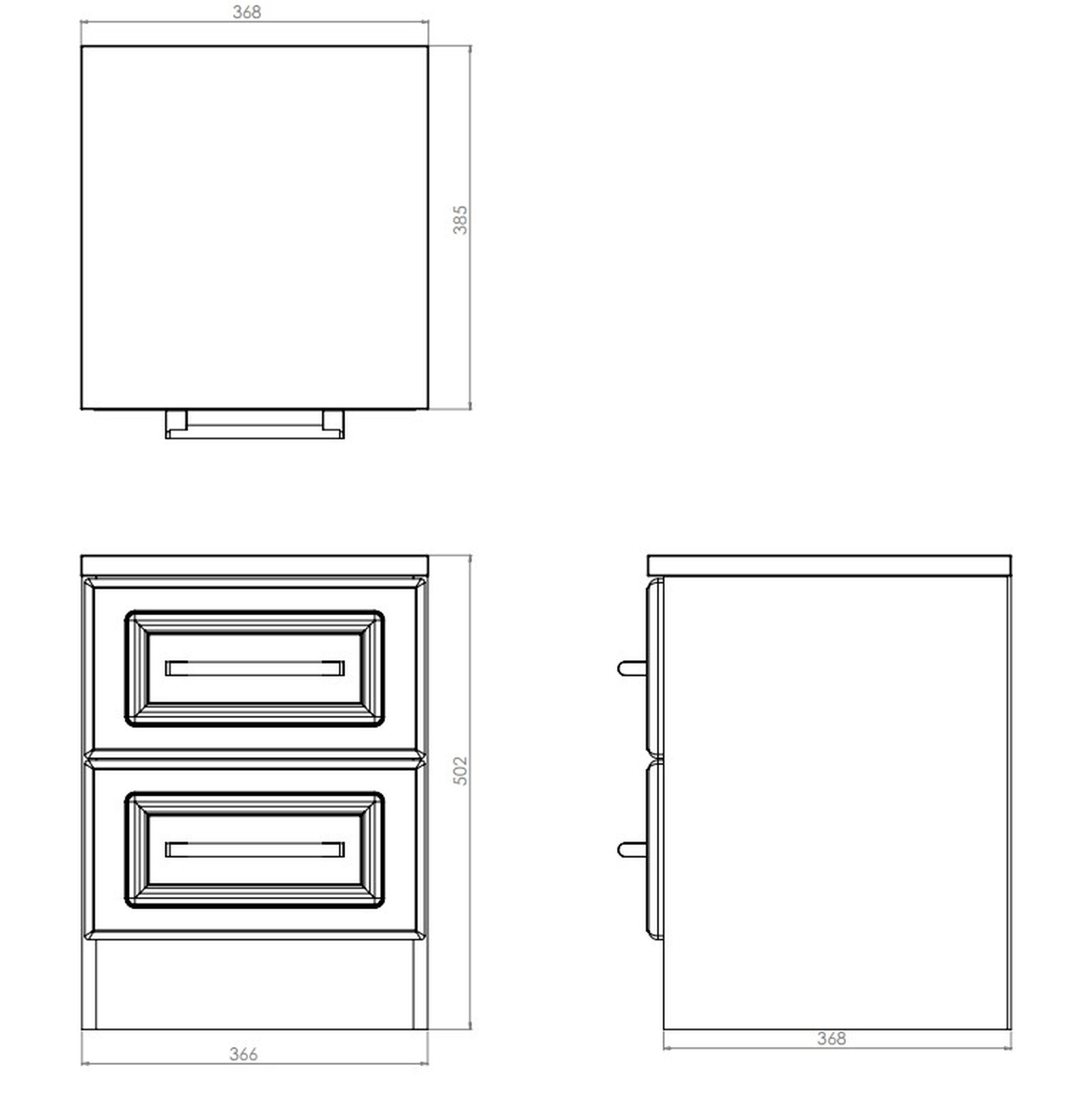 Kent Ready assembled Matt beige light oak effect 2 Drawer Bedside chest (H)505mm (W)395mm (D)415mm