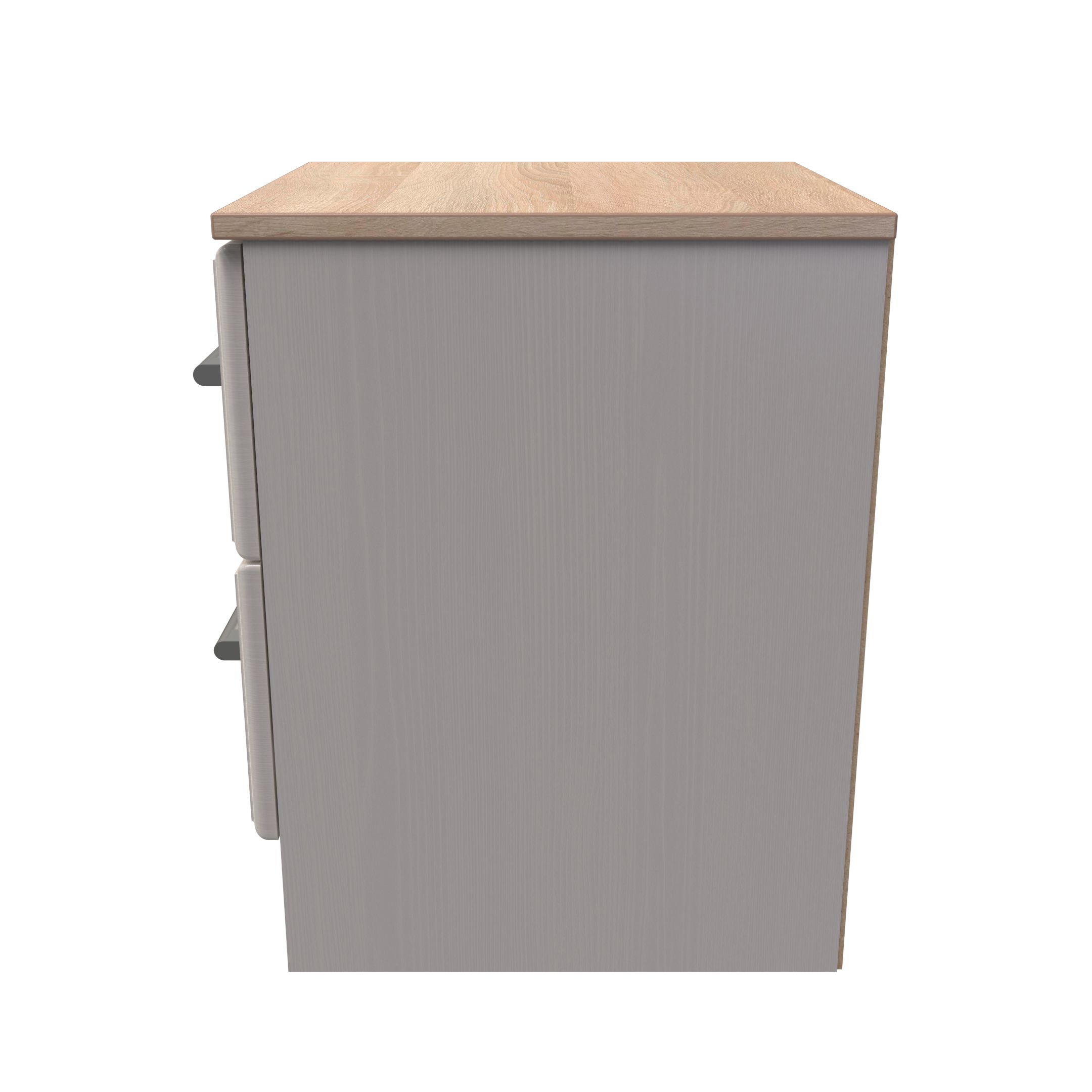 Kent Ready assembled Matt beige light oak effect 2 Drawer Bedside chest (H)505mm (W)395mm (D)415mm