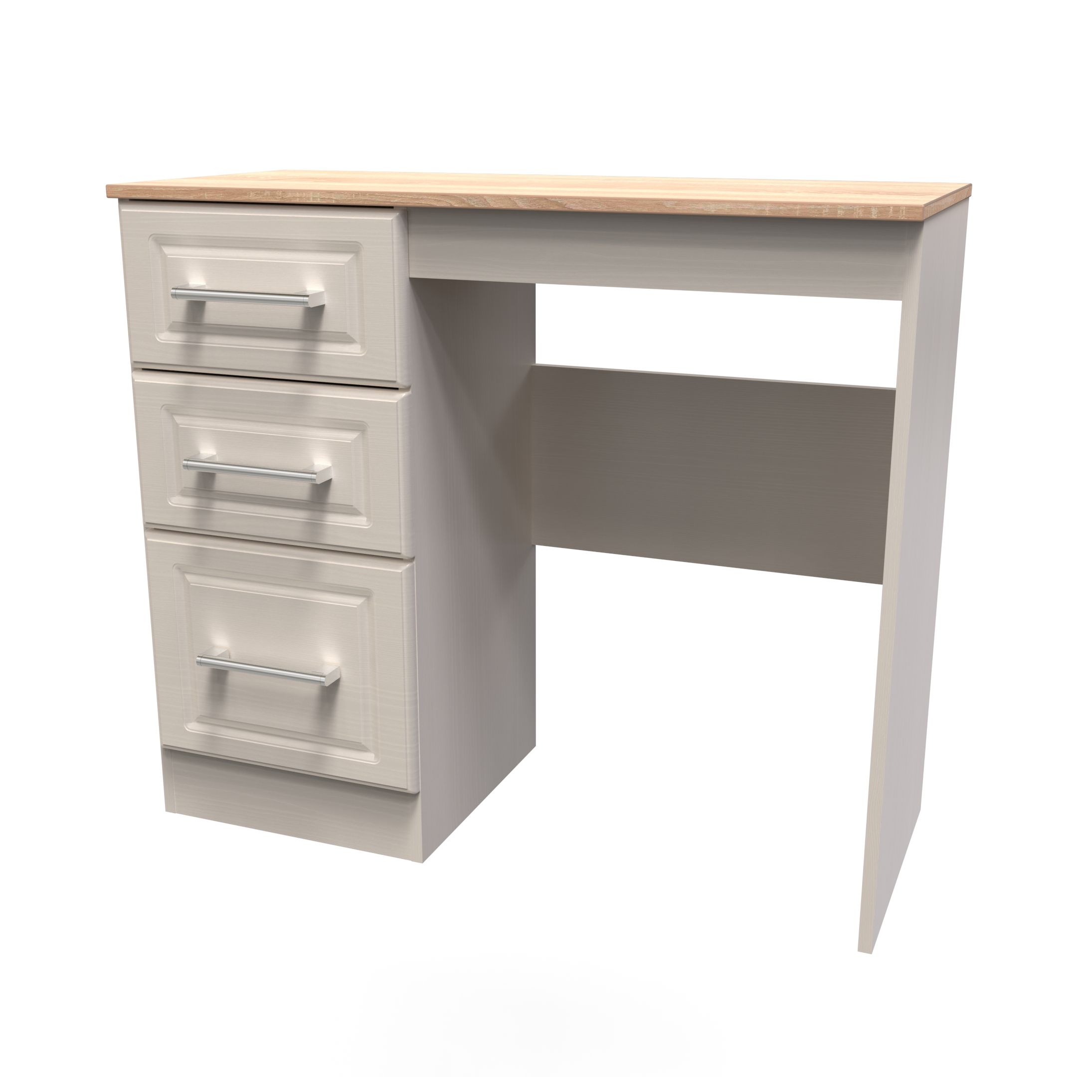 Kent Ready assembled Matt beige light oak effect 3 Drawer Medium Dressing table (H)795mm (W)930mm (D)415mm