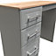 Kent Ready assembled Matt grey light oak effect 3 Drawer Medium Dressing table (H)795mm (W)930mm (D)415mm