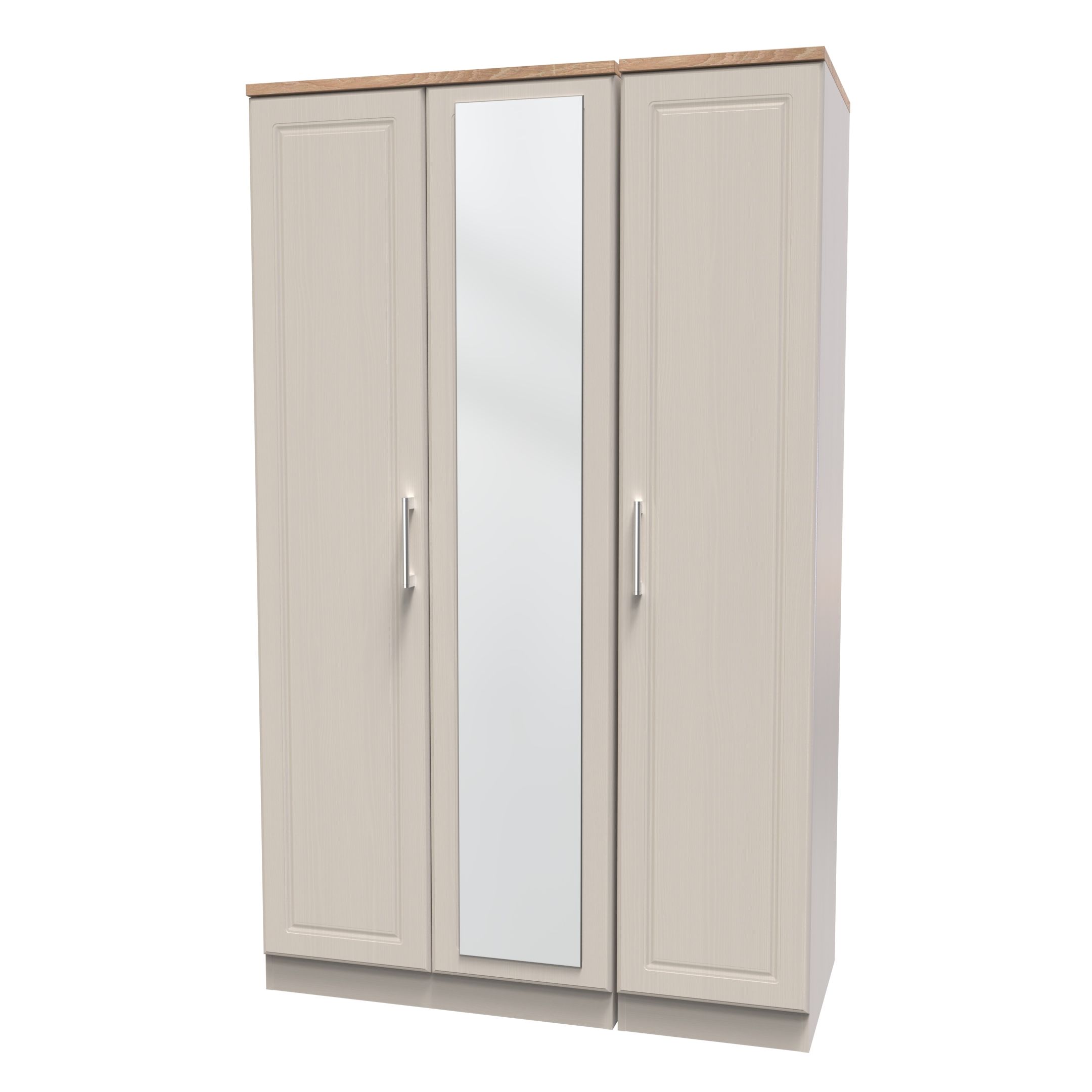 Kent Ready assembled Traditional Matt beige oak effect Large Triple Wardrobe (H)1825mm (W)1110mm (D)530mm