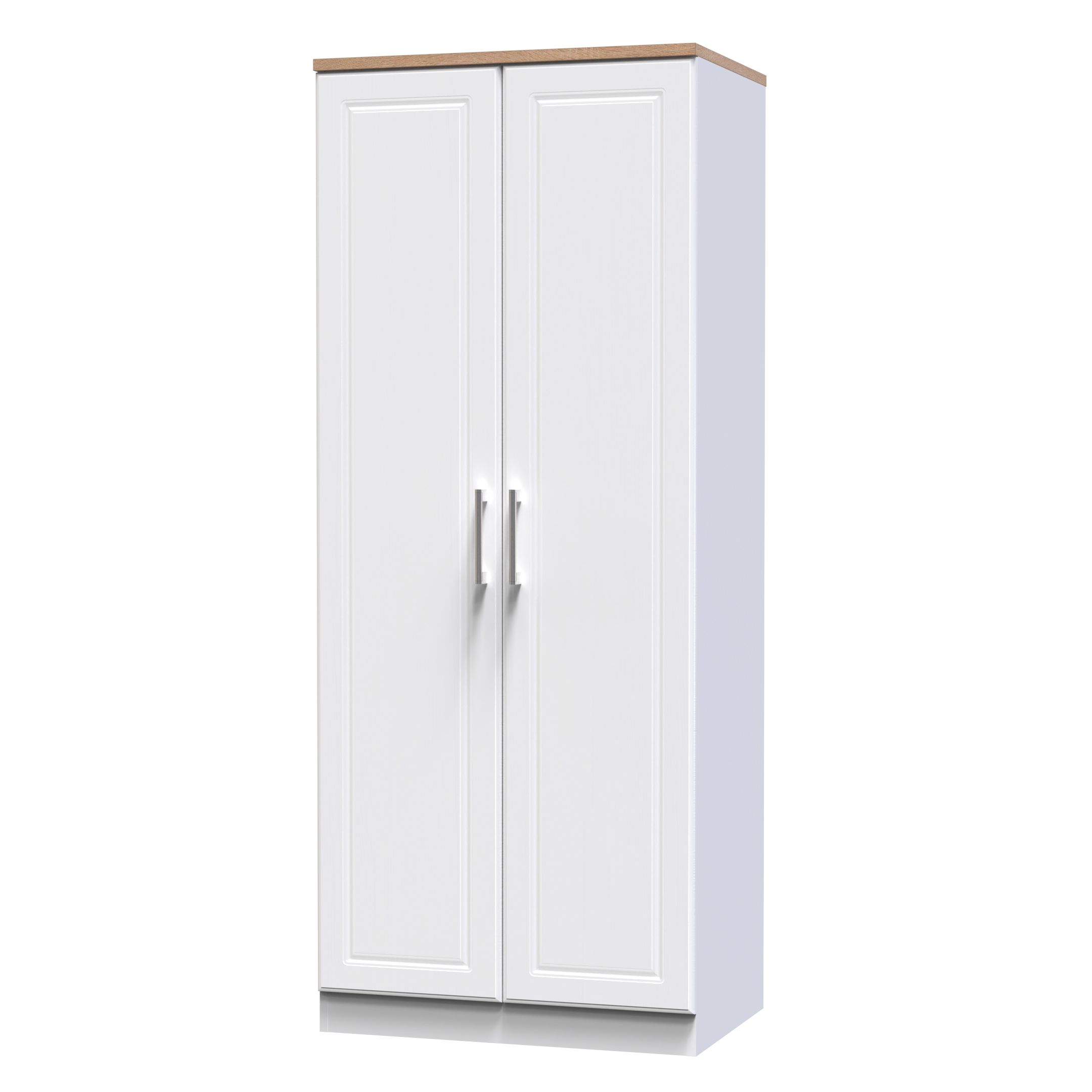 Kent Ready assembled Traditional Matt white & oak Large Double Wardrobe (H)1825mm (W)740mm (D)530mm