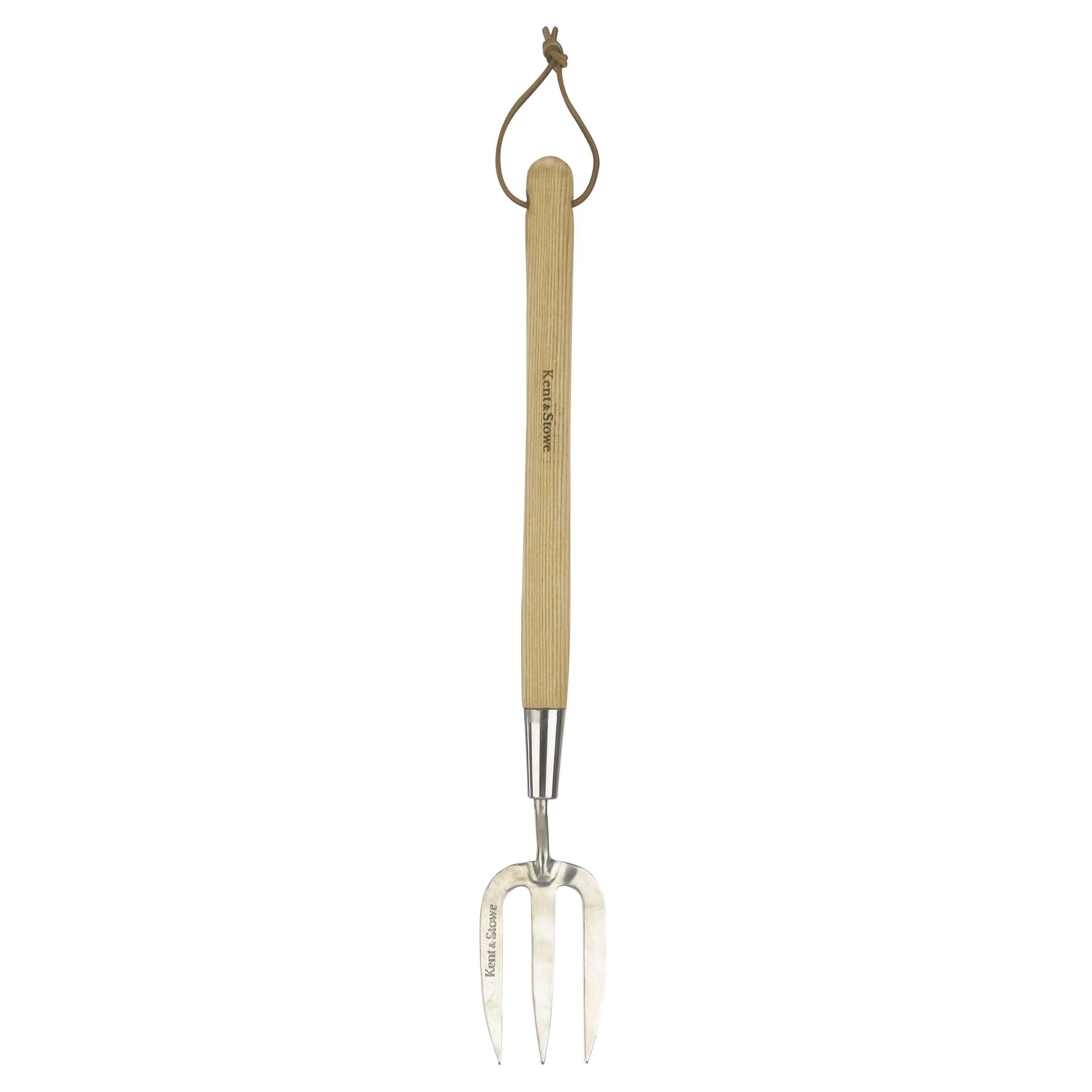 Kent & Stowe Stainless Steel & Wood Hand fork (H) 600mm x (W) 80mm