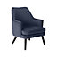 Kenver Dark blue Velvet effect Relaxer chair (H)895mm (W)720mm (D)735mm