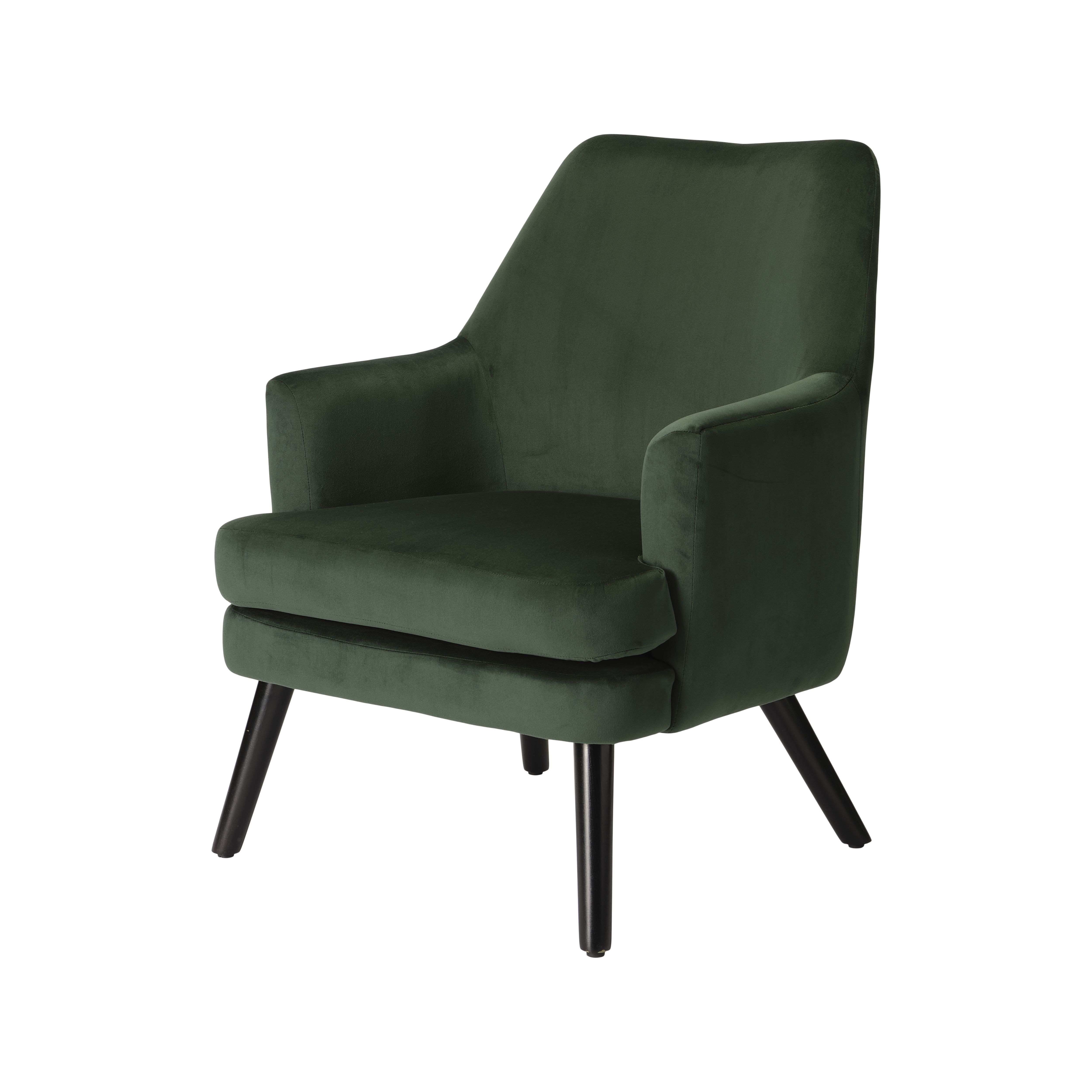 Kenver Dark green Velvet effect Relaxer chair H 895mm W 720mm D