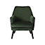 Kenver Dark green Velvet effect Relaxer chair (H)895mm (W)720mm (D)735mm