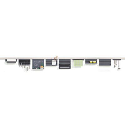 Kesseböhmer Linero MosaiQ 1 tier Silver effect Steel Shelf with rail (L)350mm