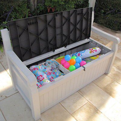 Keter 265L Polypropylene Garden storage box - Beige & brown