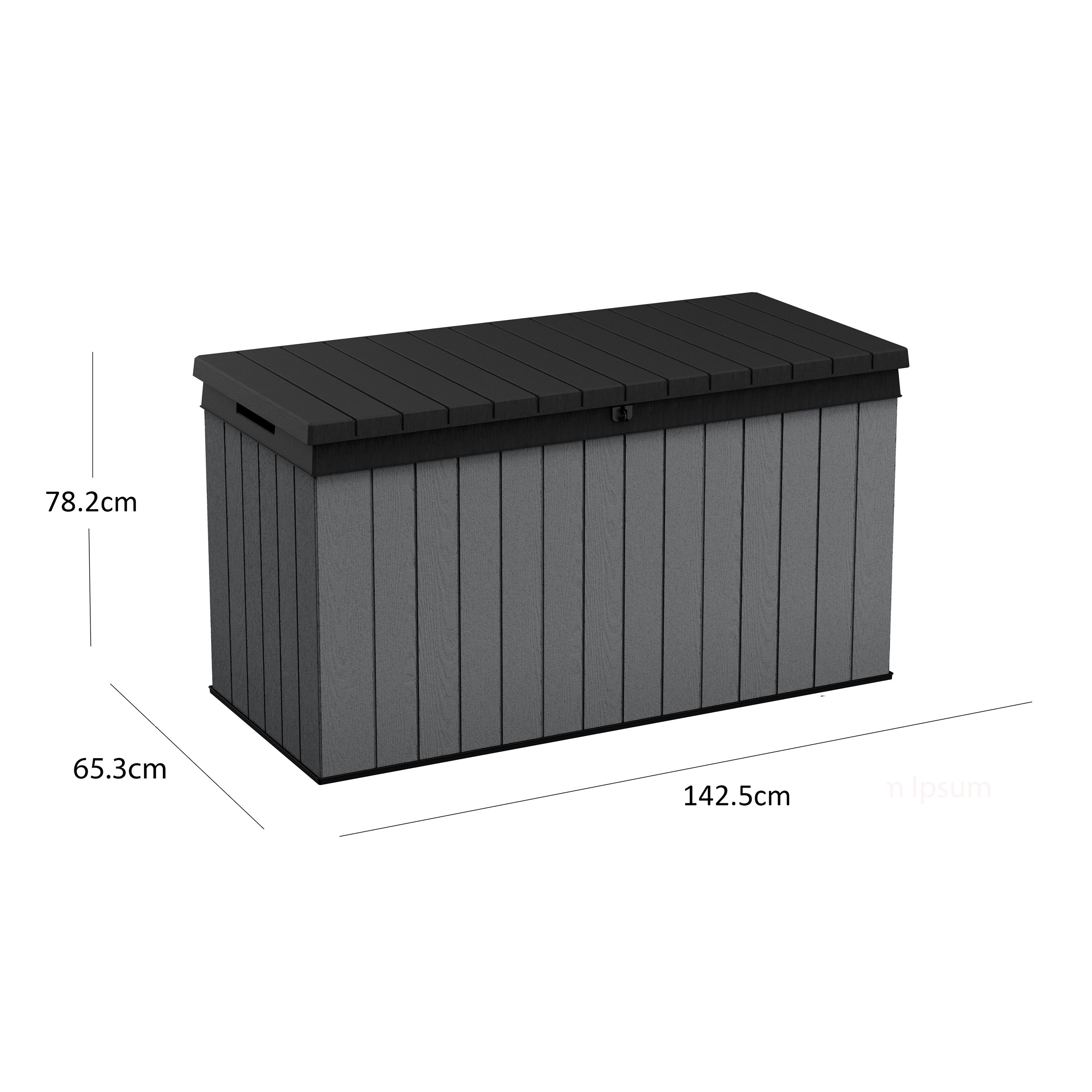 Keter 570L Resin 142.5x65.3ft Garden storage box - Grey