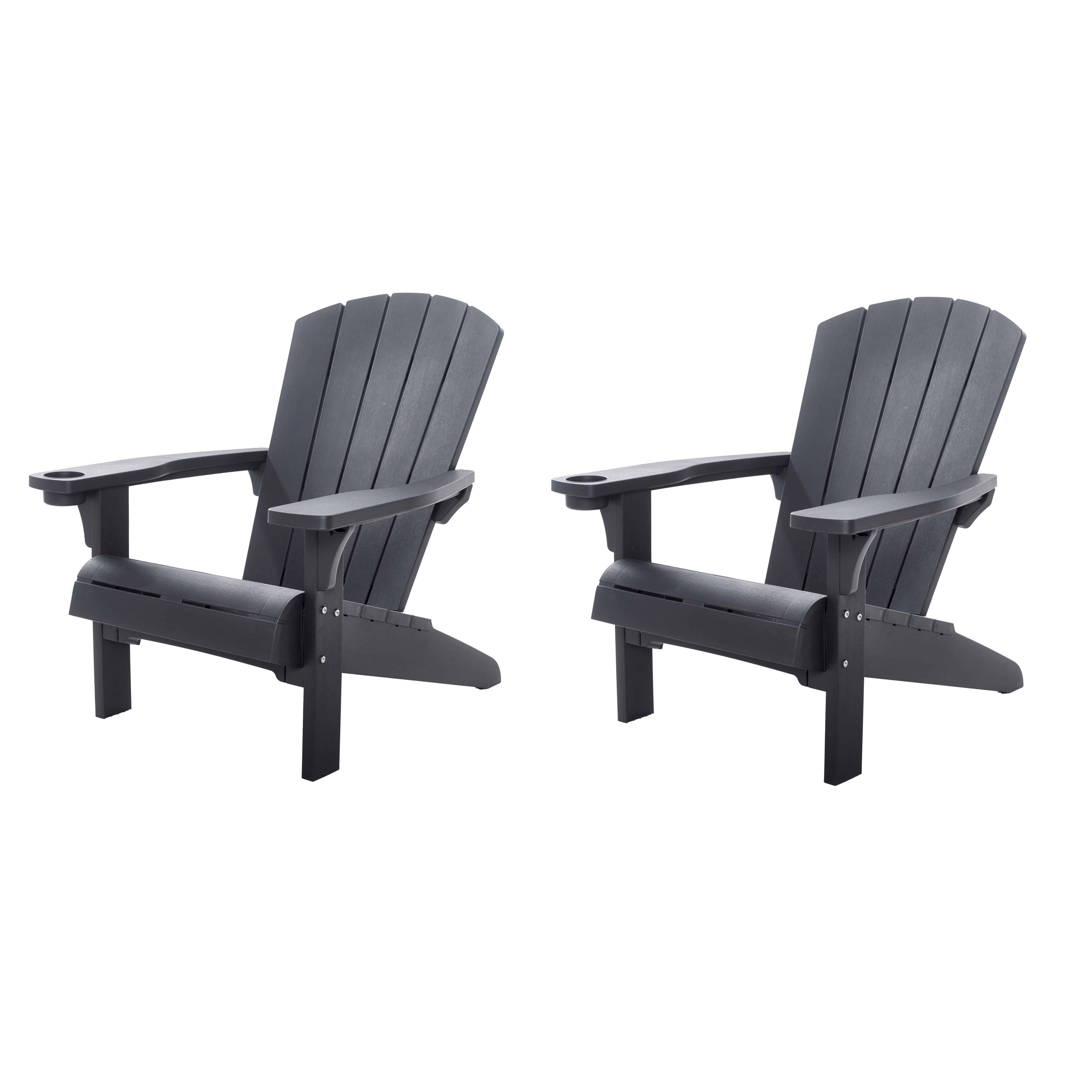 Keter Alpine Adirondack Grey Deck chair, Pack of 2