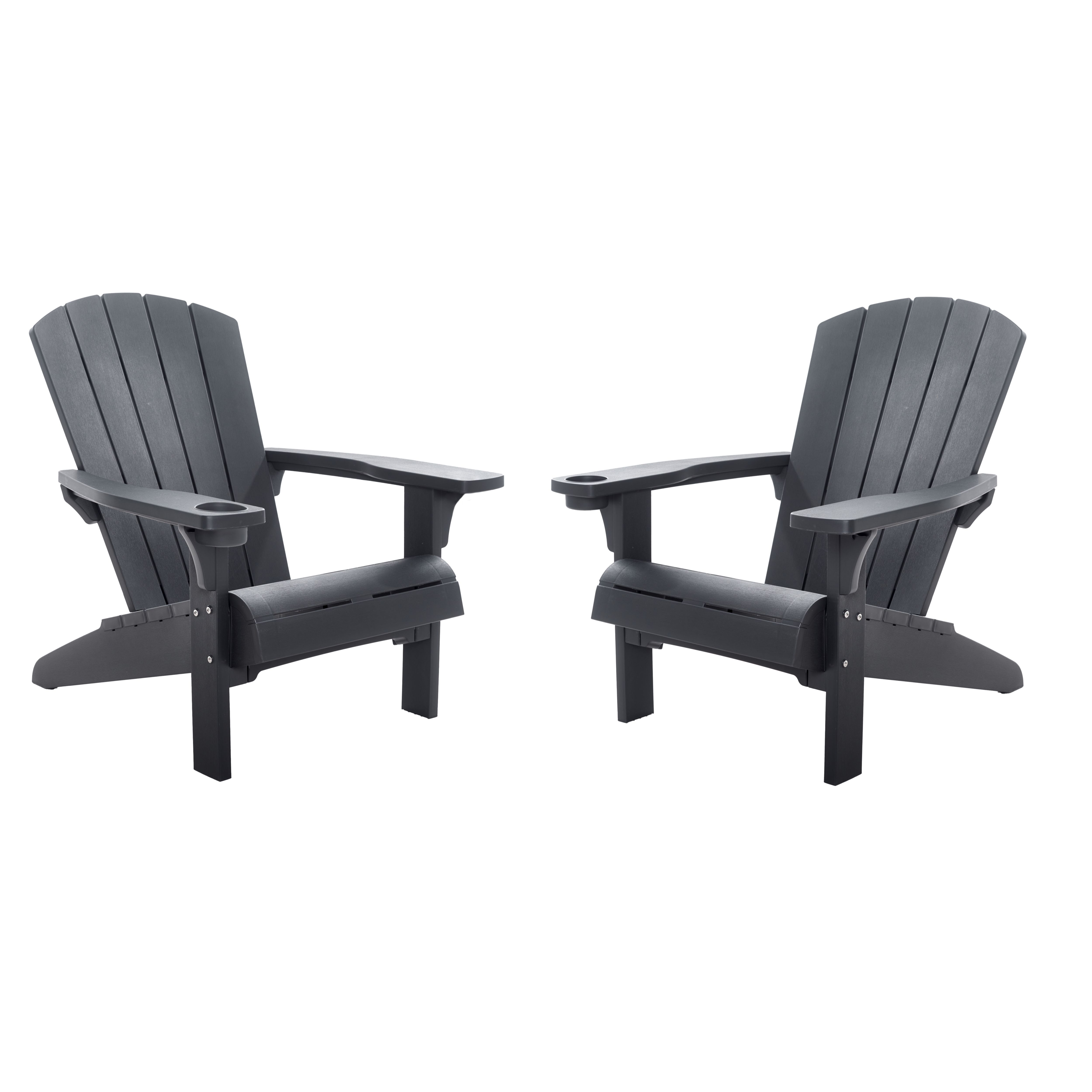 Keter Alpine Adirondack Grey Deck chair, Pack of 2 | DIY at B&Q