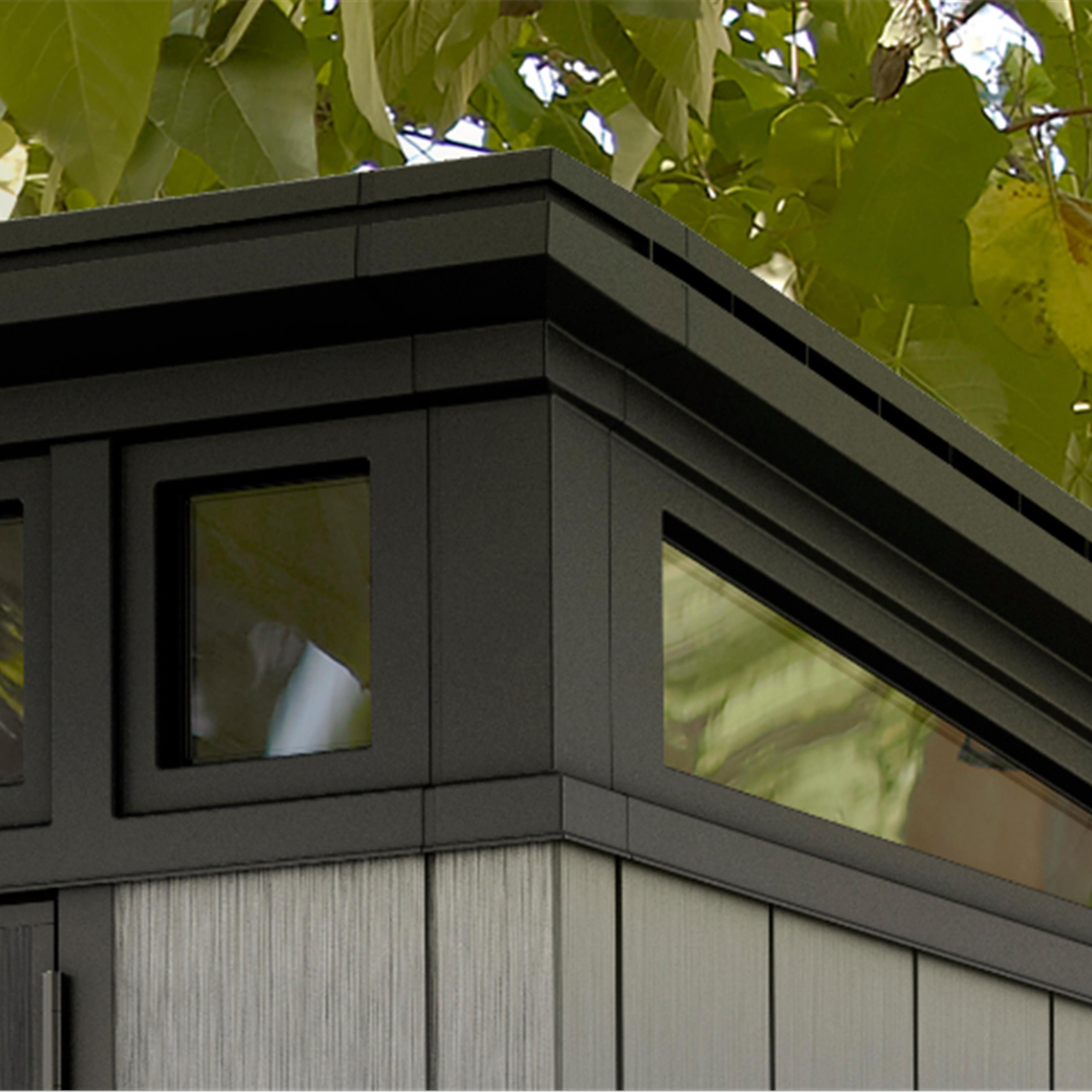 Keter Artisan 7x7 ft Pent Tongue & groove Grey Plastic 2 door Shed with floor