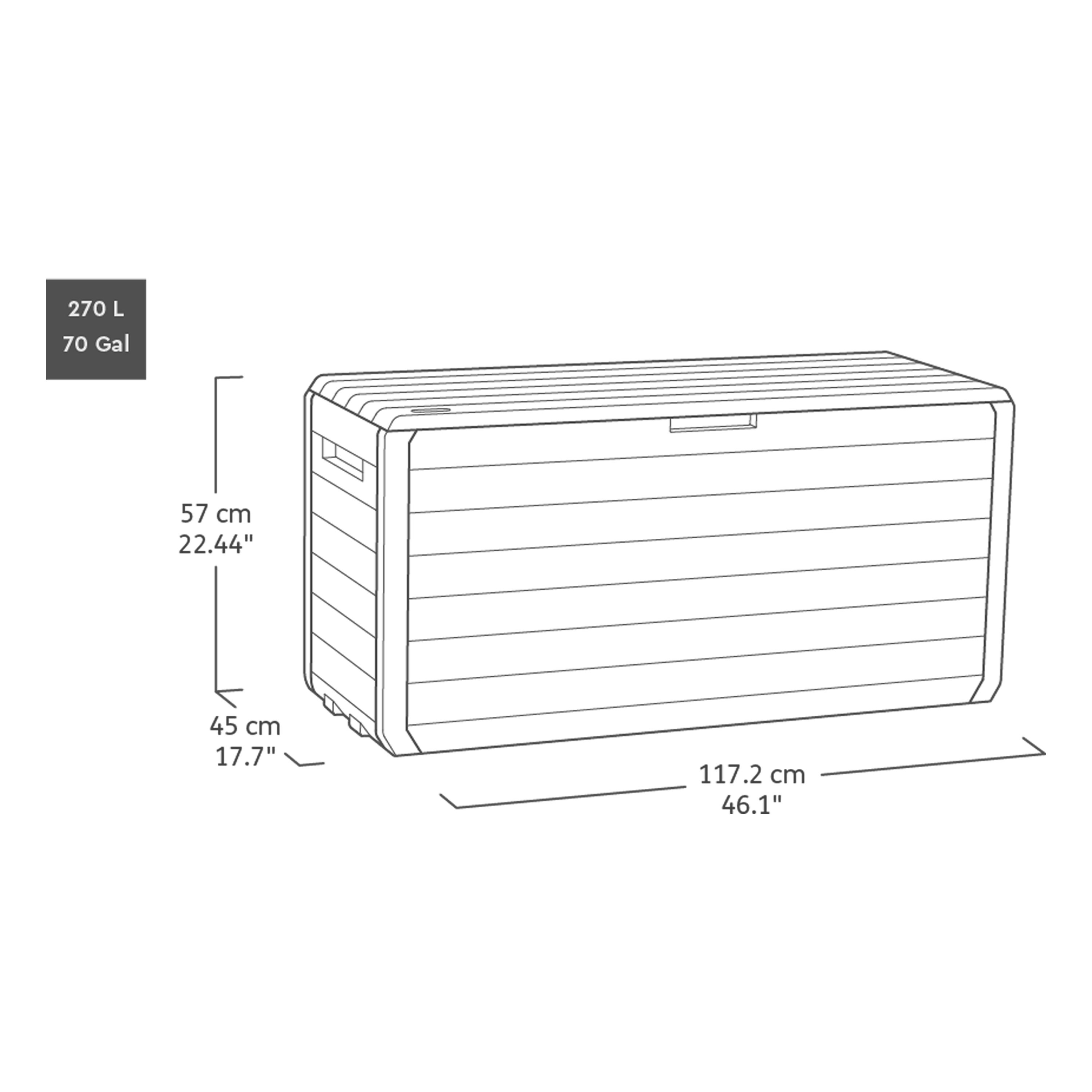 Keter Atlas 270L Polypropylene Garden storage box - Grey