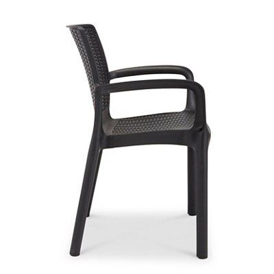 Keter Bali Dark grey Plastic Chair DIY at B Q