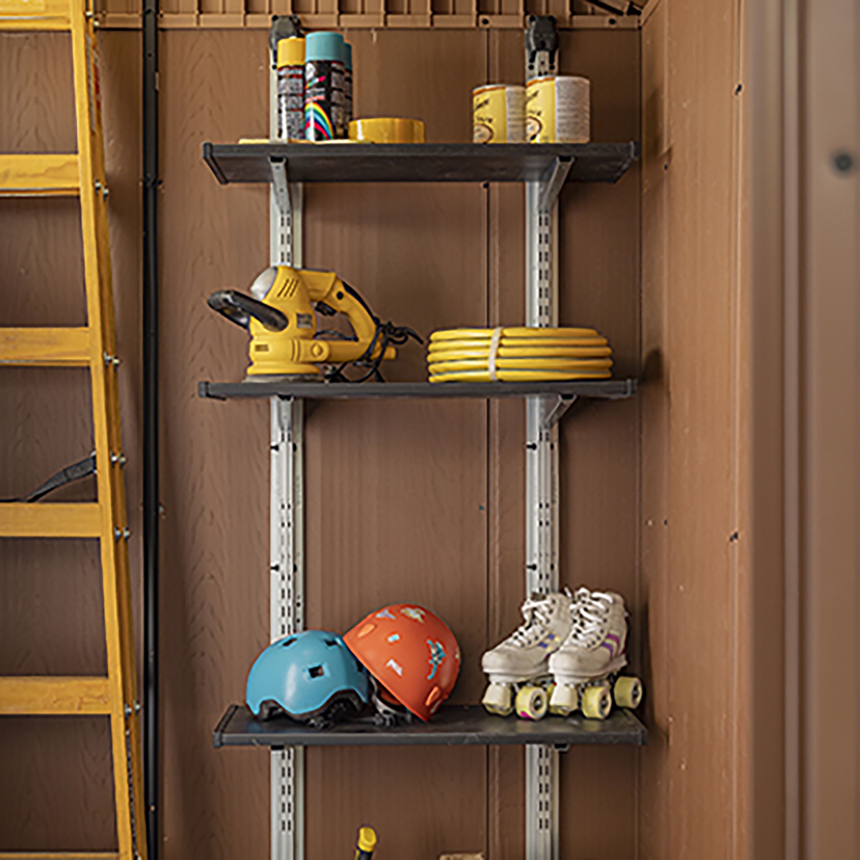 Keter Black 3 shelf Steel Shelving unit (H)1800mm (W)700mm