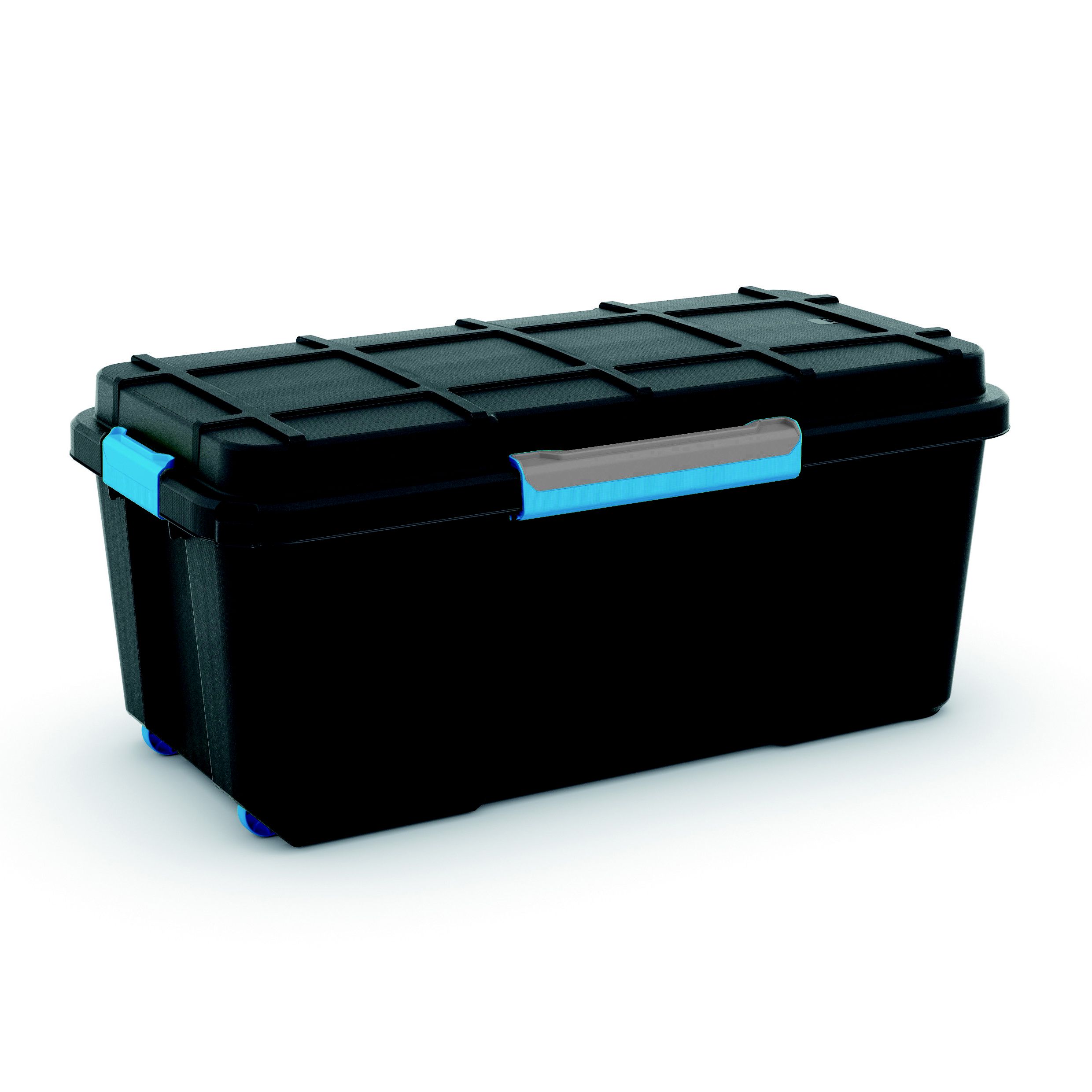 Keter Black 80L Large Stackable Wheeled Storage box & Integrated lid